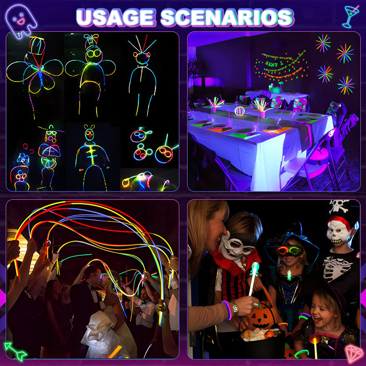 470pcs Glow in the Dark Party Supplies for Birthdays with - Bowskevm Official Imagery - 8