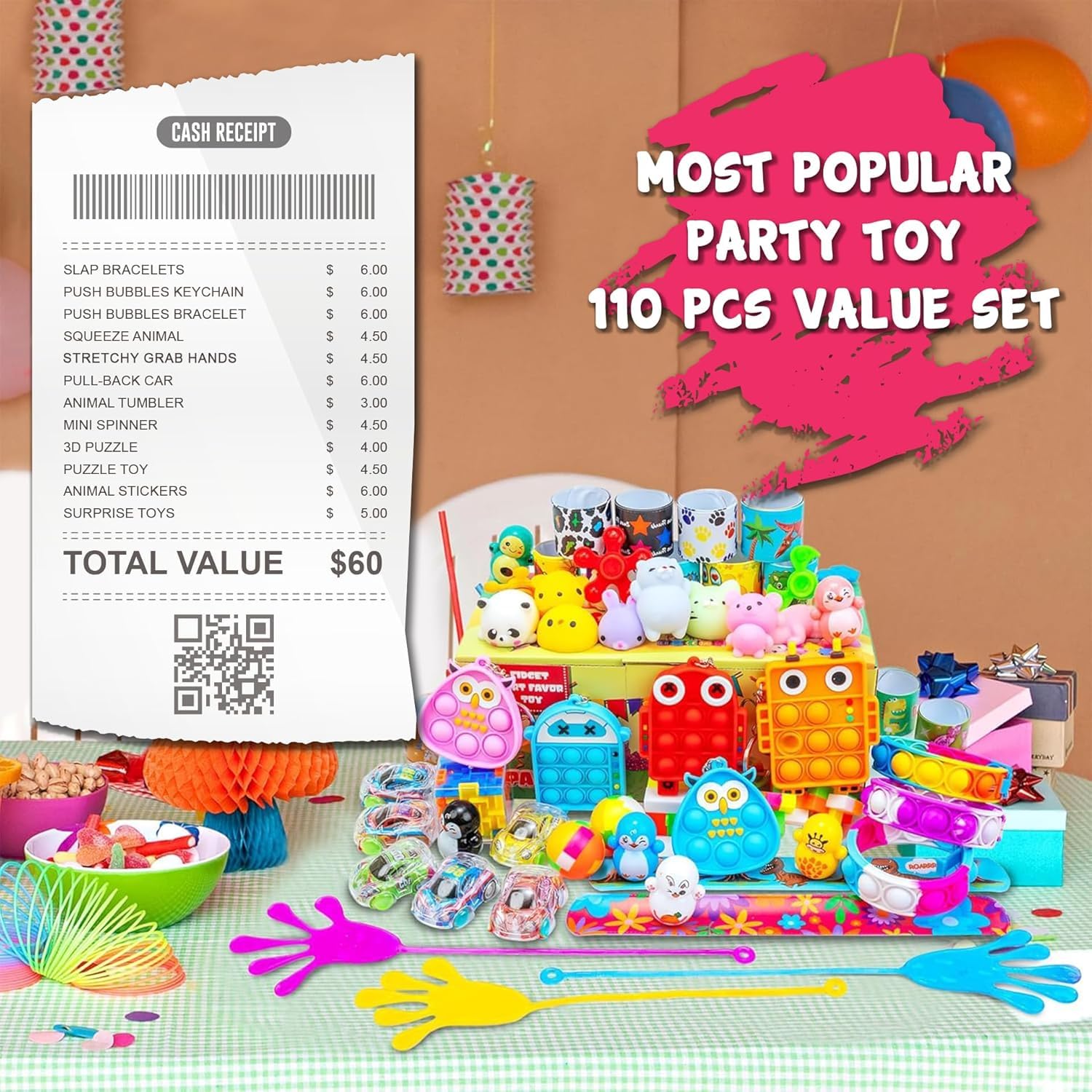 H-Partner 110 PCS Party Favors for Kids 4-8-12, Goodie Bags Stuffers, - View 2