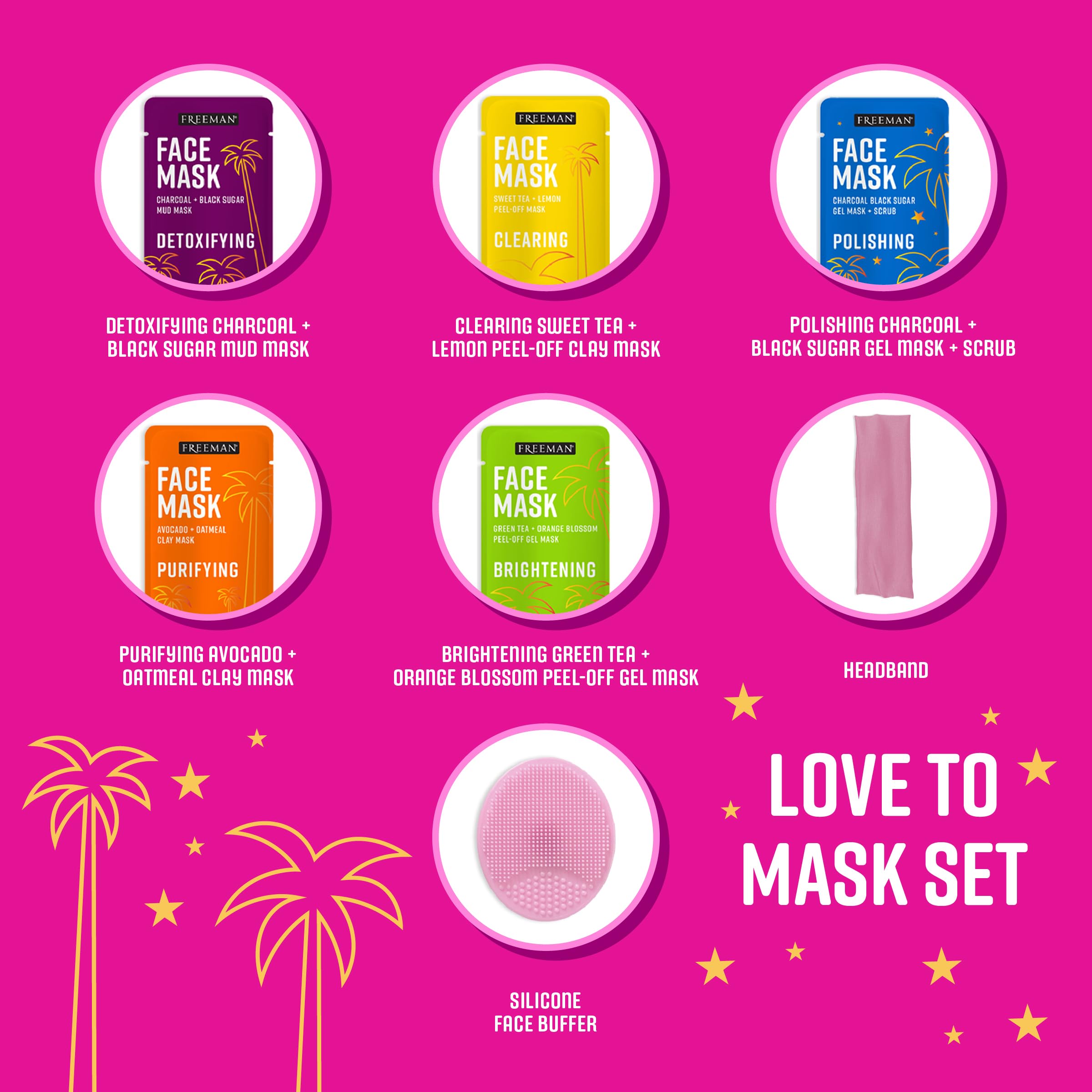 Freeman 14 Piece Love To Mask Variety Pack, Face Masks - Freeman