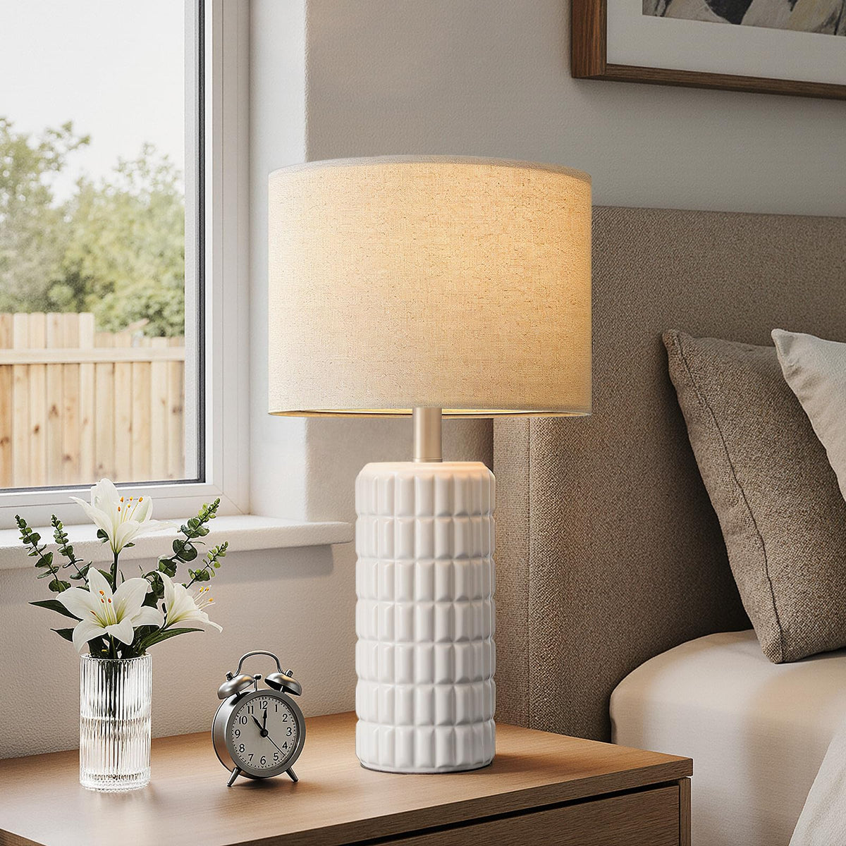 23 Modern Ceramic Table Lamps Set of 2 Lamps for Bedroom - Seealle Official Imagery - 4