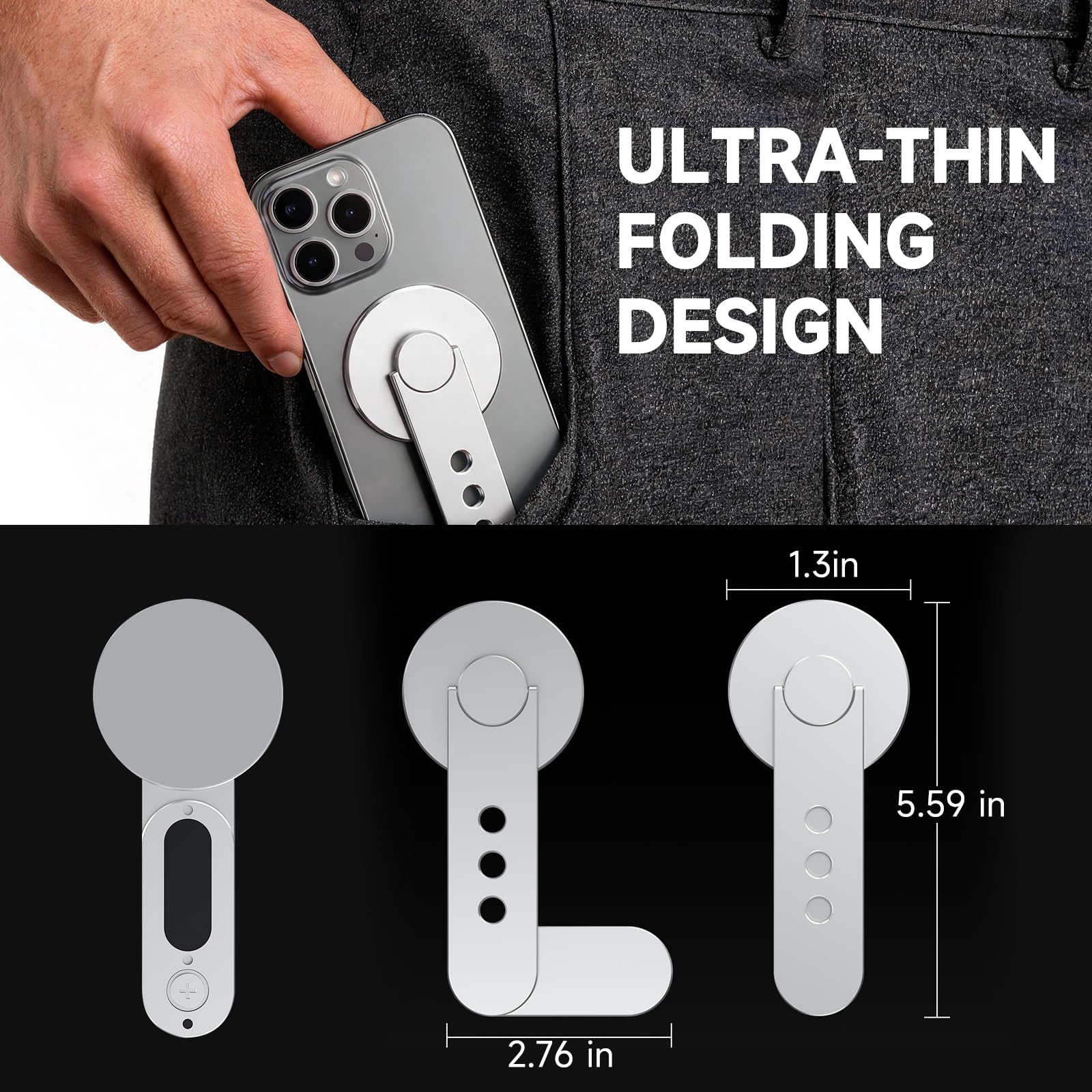 Tongyu portable laptop phone holder with rotating mount for MacBook and monitors, compatible with iPhone, Samsung, Android devices.