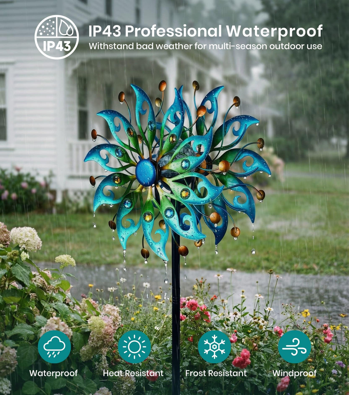 Solar Wind Spinners Outdoor Yard Decorations Outdoor Peacock - VUFOZ Official Imagery - 5