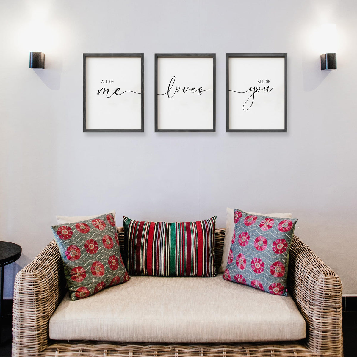 Set of 3 Framed Farmhouse All of Me Loves All of You Sign - Houmury Official Imagery - 7