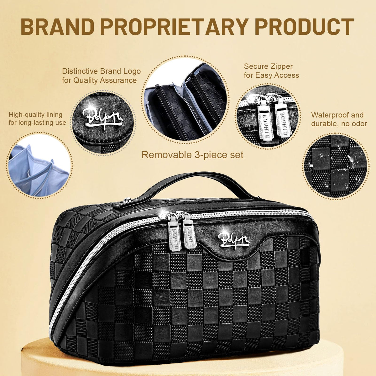BOYATU Travel Makeup Bag Organizer 3 Pcs Large Cosmetic Bags - BOYATU Official Imagery - 4
