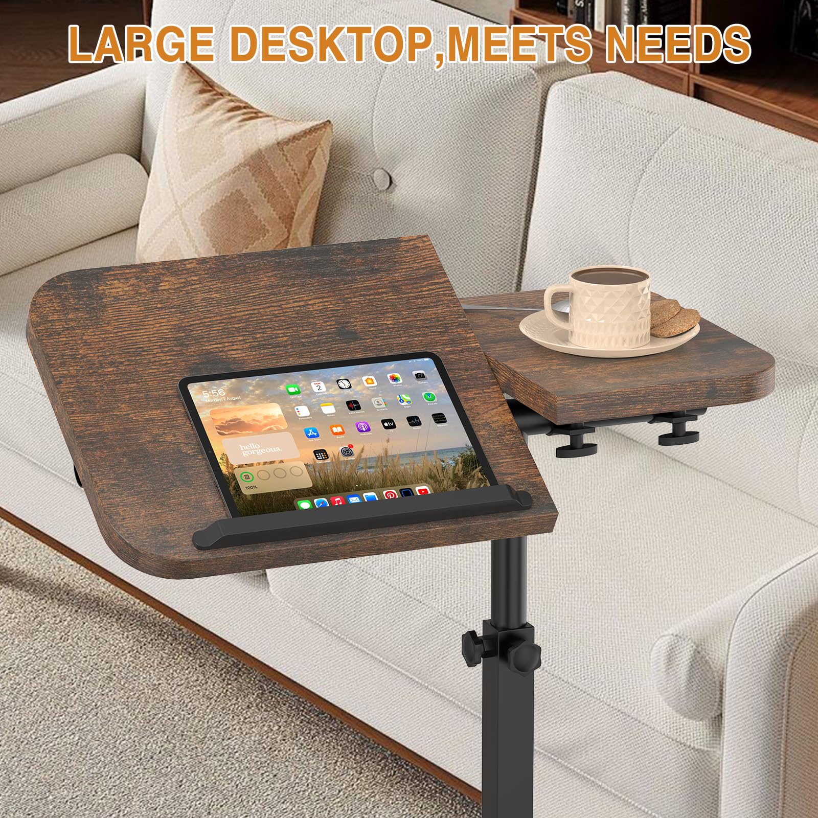 Alentar portable rolling bed laptop desk with adjustable height and tilt, designed for comfortable use in bed or home settings.