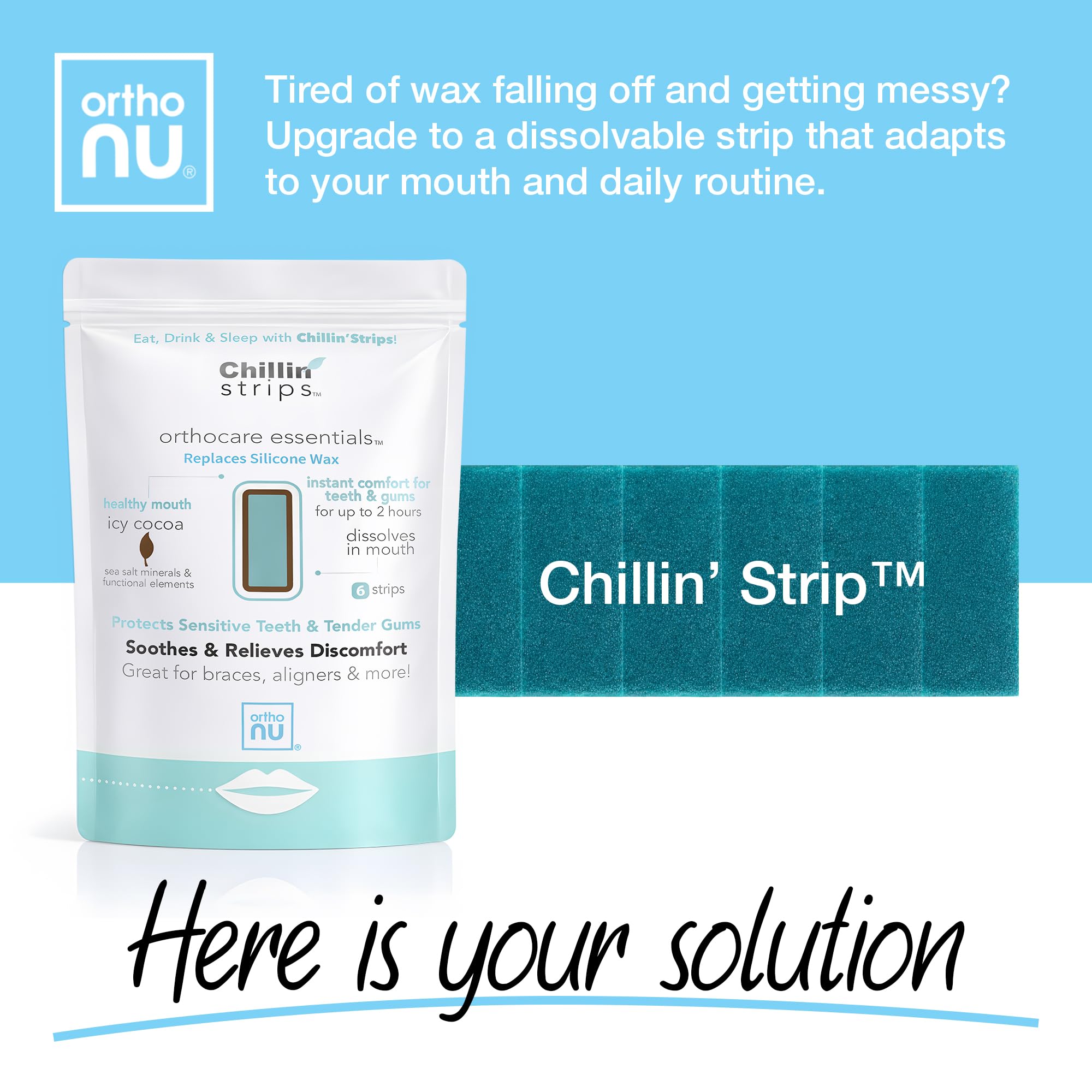 Ortho Nu Chillin Strips – Orthodontic Pain Relief, 6 Strips