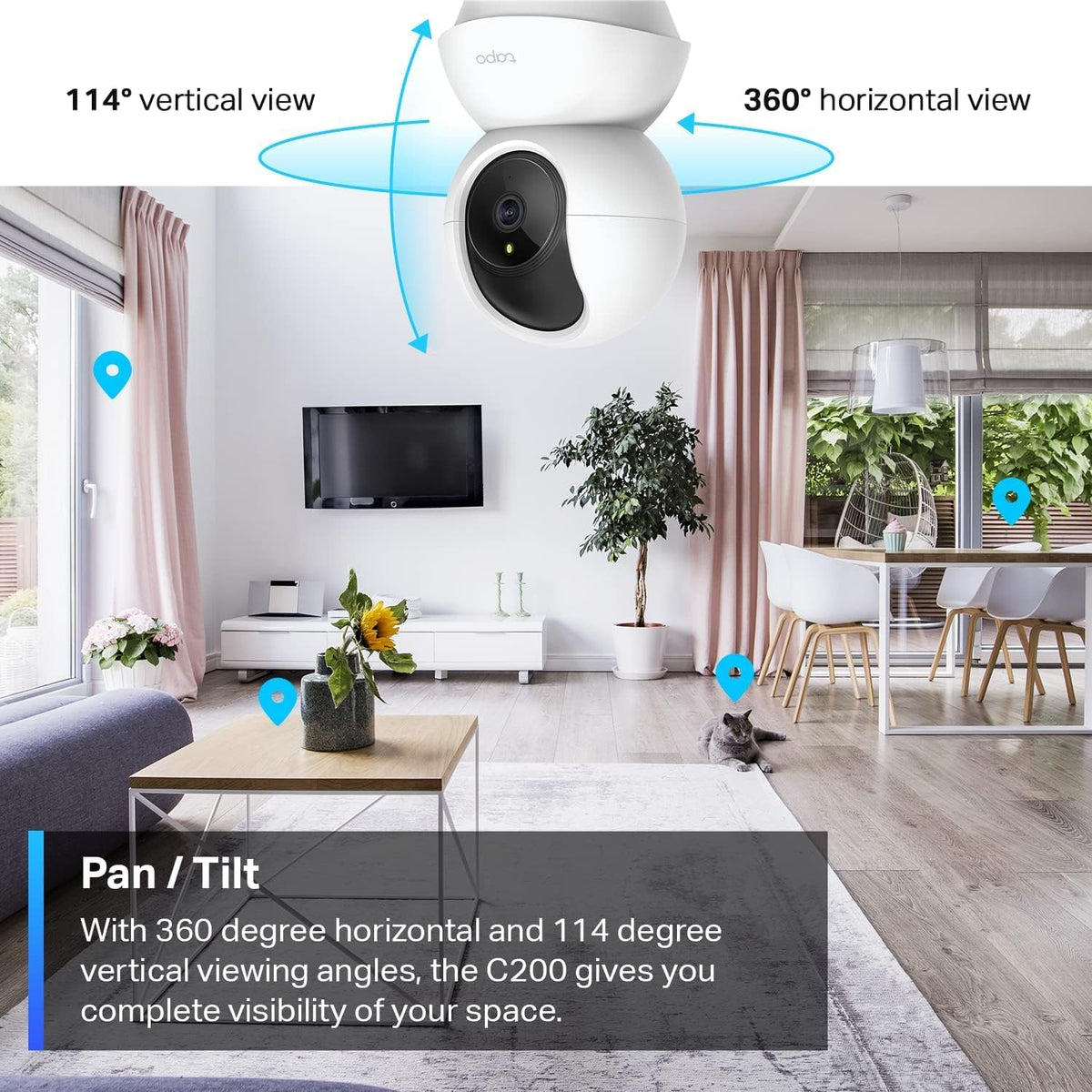 Tapo 1080p Pan Tilt Security Camera for Baby Monitor Pet - Premium Selection Official Imagery - 4