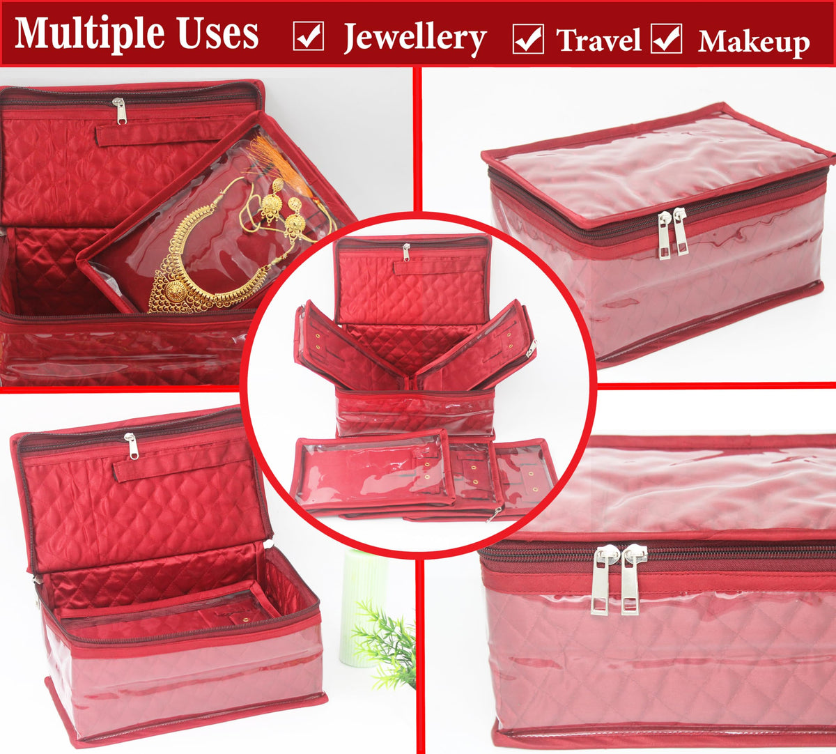 atorakushon Satin Makeup Pouches Cosmetic Necklace Earrings - atorakushon Official Imagery - 8