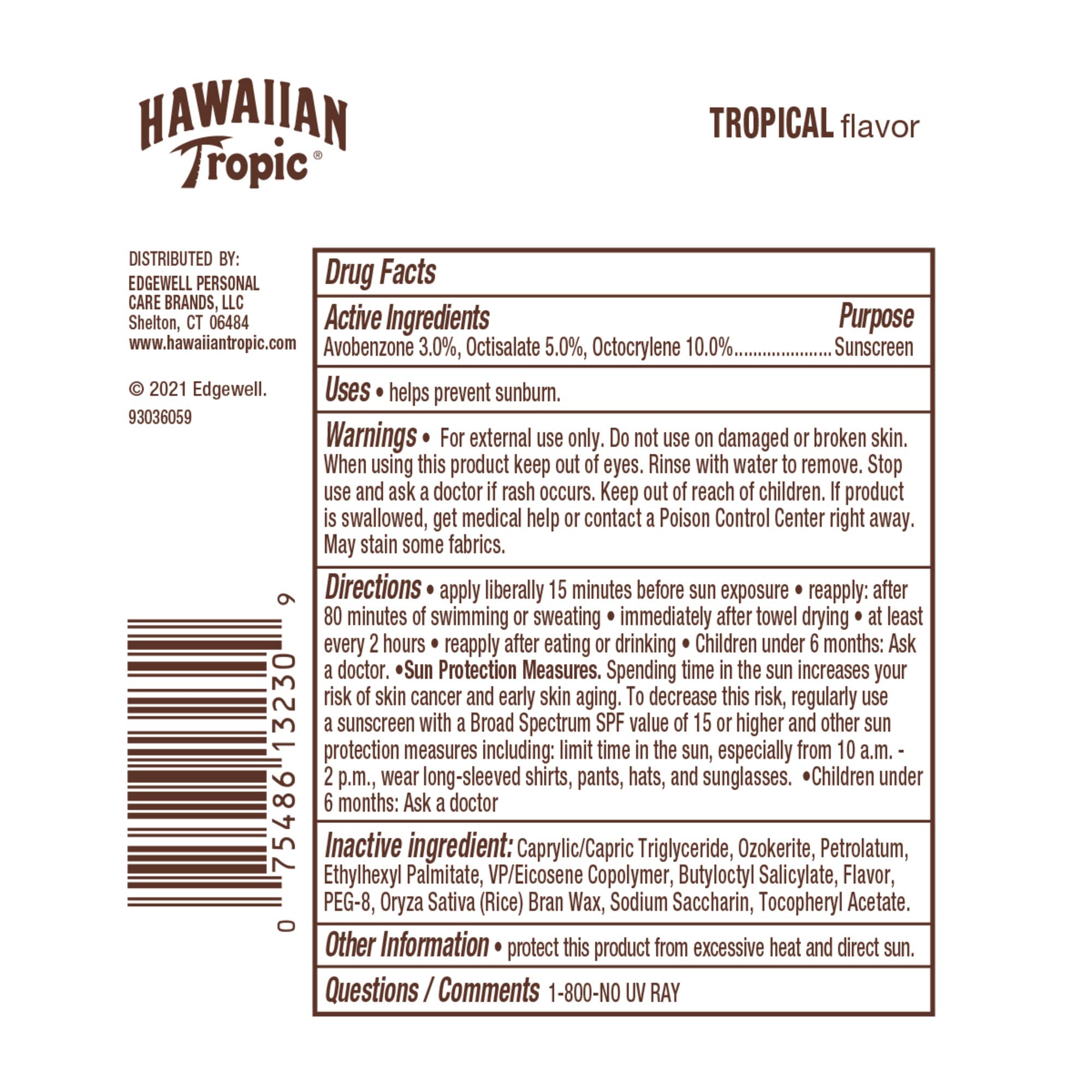 Hawaiian Tropic SPF 30 Lip Balm – Pack of 10