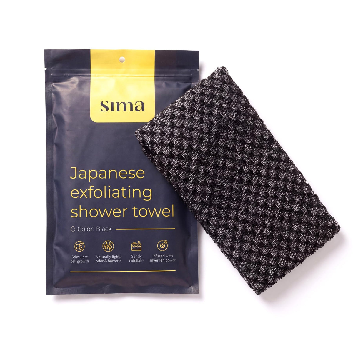 Exfoliating Washcloth Face Body Scrub Towel - Sima Brand Official Imagery - 2