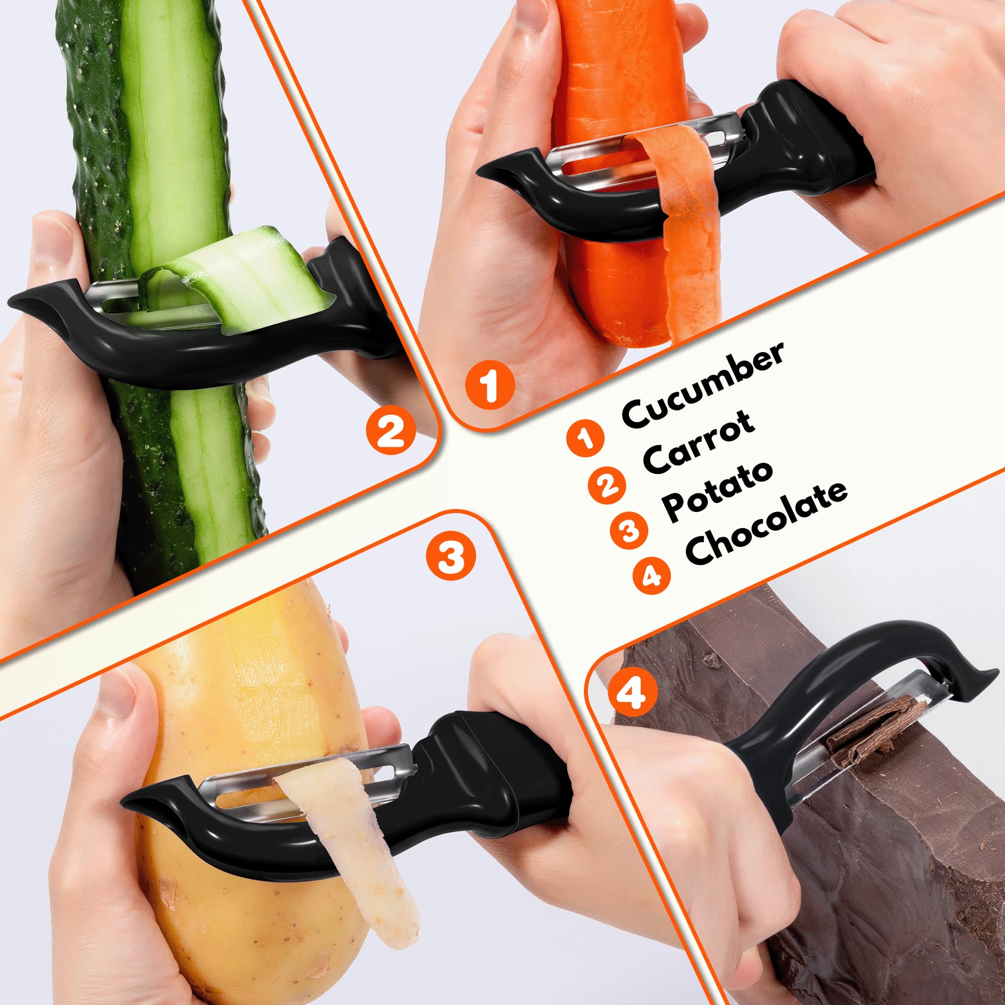 Rainspire Swivel Vegetable Peeler Soft Comfort Handle Sturdy Long by Rainspire - Angle View 7