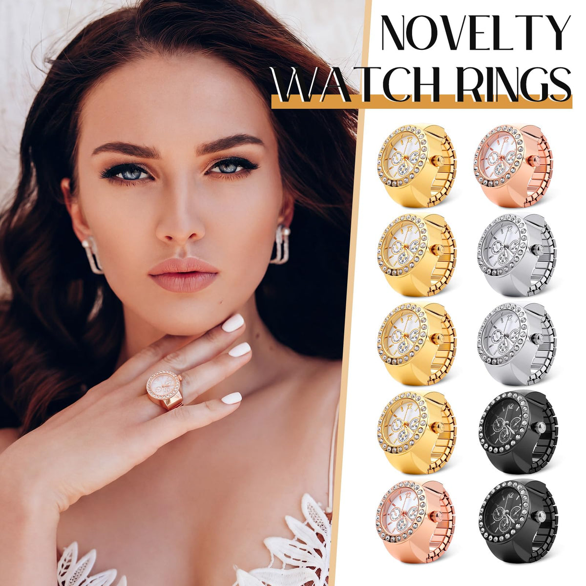 Landical 10 Pcs Finger Watches for Women Men - Landical Official Imagery - 6
