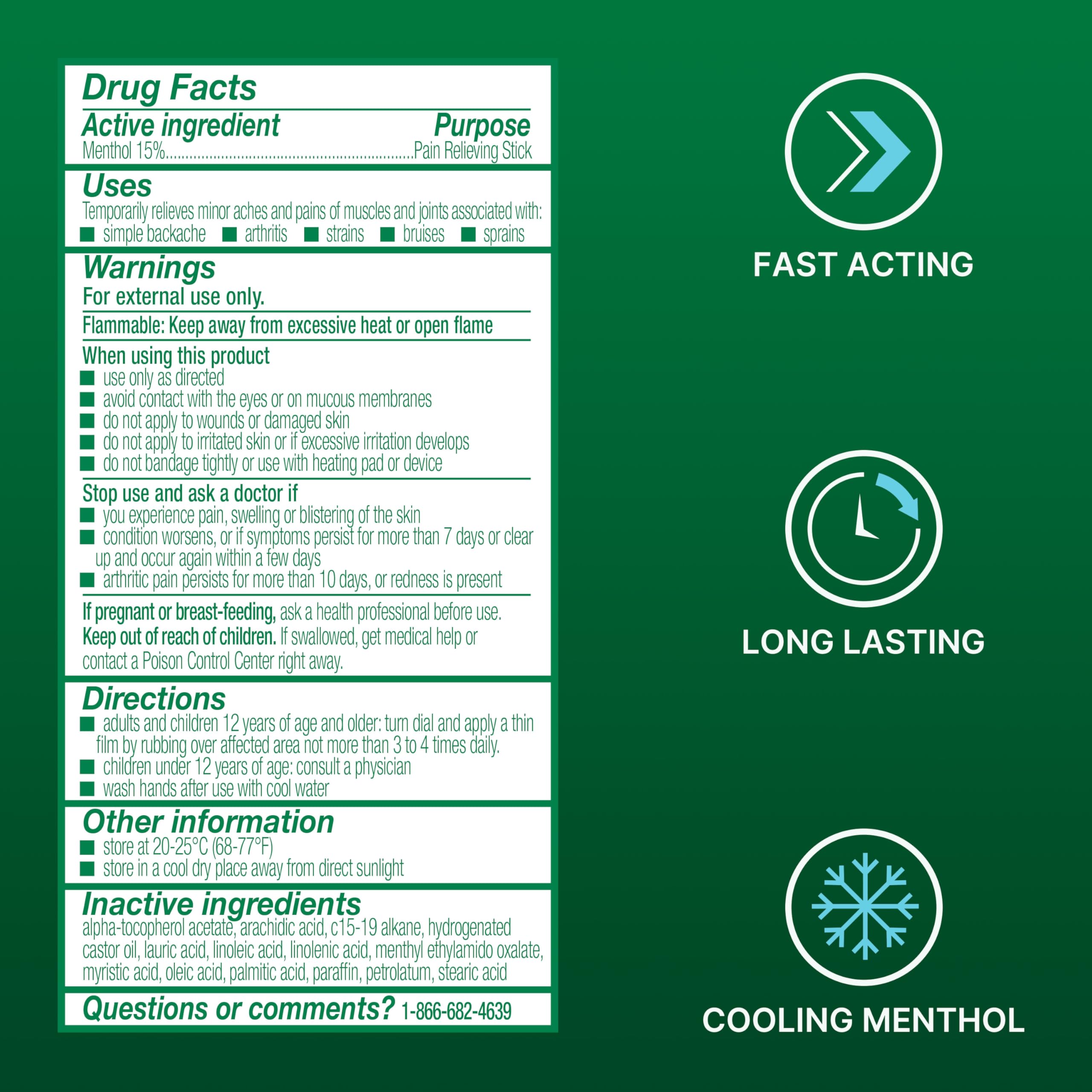 Biofreeze Dry Stick medication in a white applicator with menthol pain relief for targeted, mess-free muscle and joint relief.