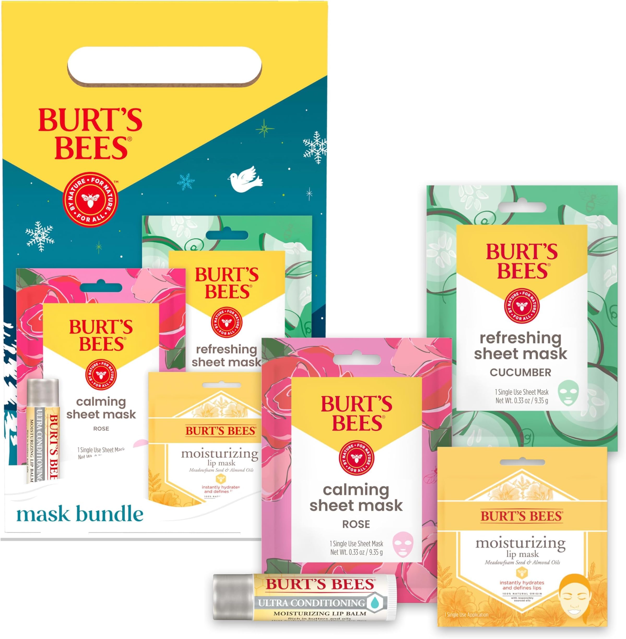 Burt's Bees Mothers Day Gifts, Face Mask Bundle Set, - Burt's Bees