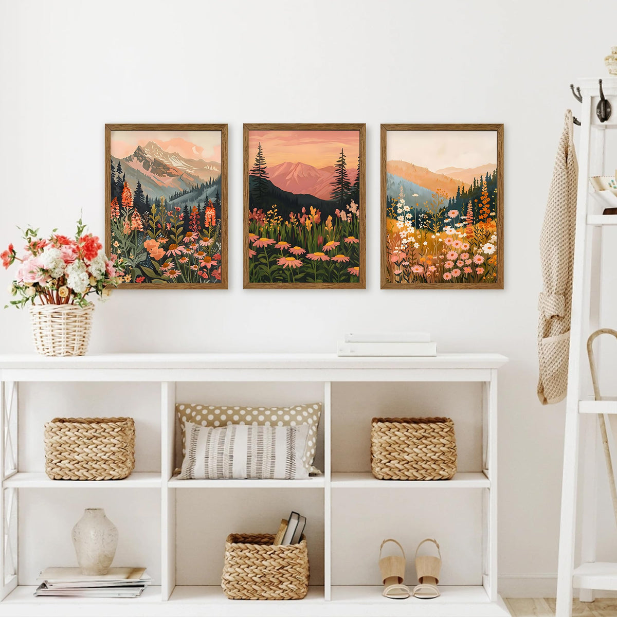 WRFON Botanical and Flower Canvas Wall Art Framed Mountain - WRFON Official Imagery - 5