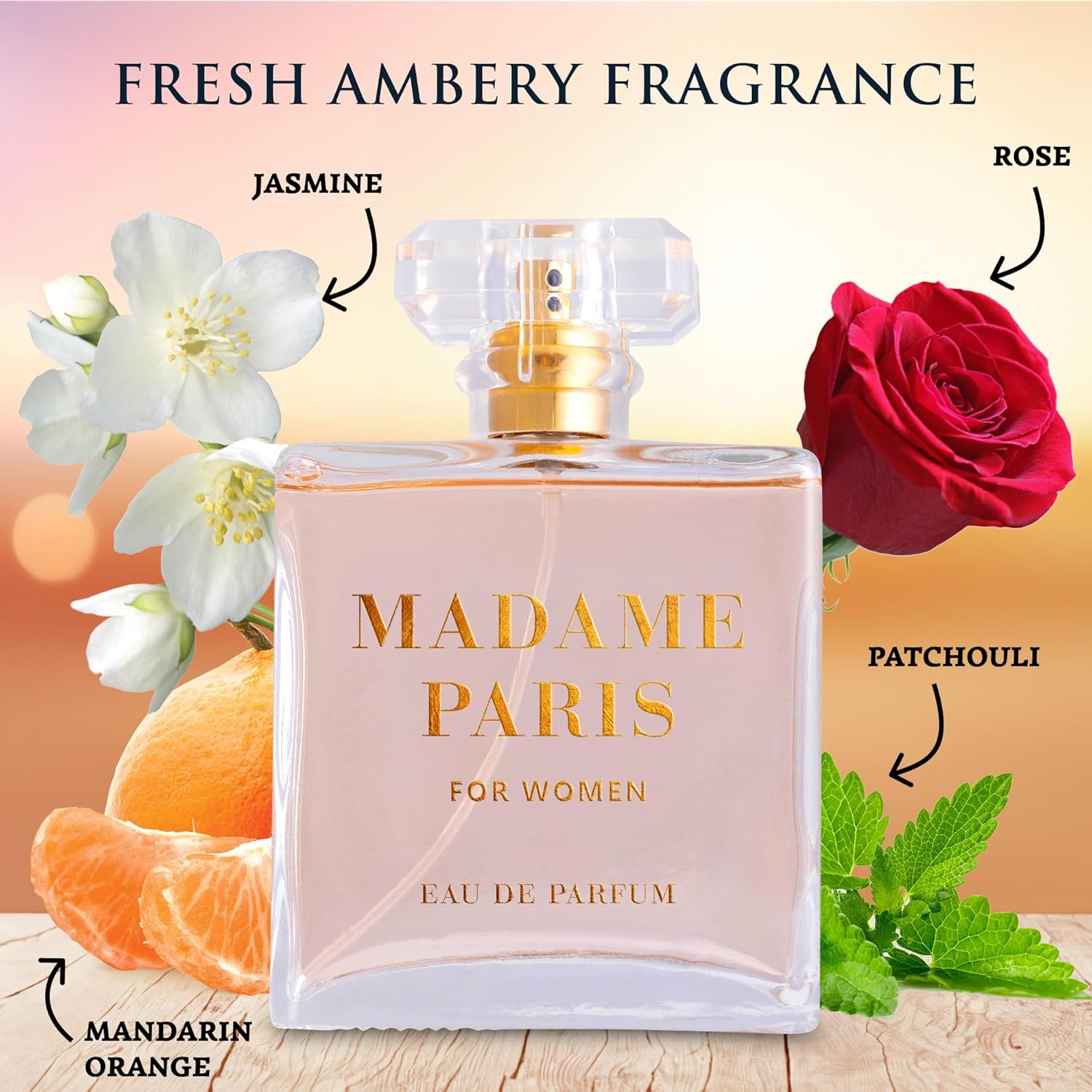 Urban Collection Madame Paris Women Eau De Parfum 3.4 oz with delicate floral scent in a stylish bottle