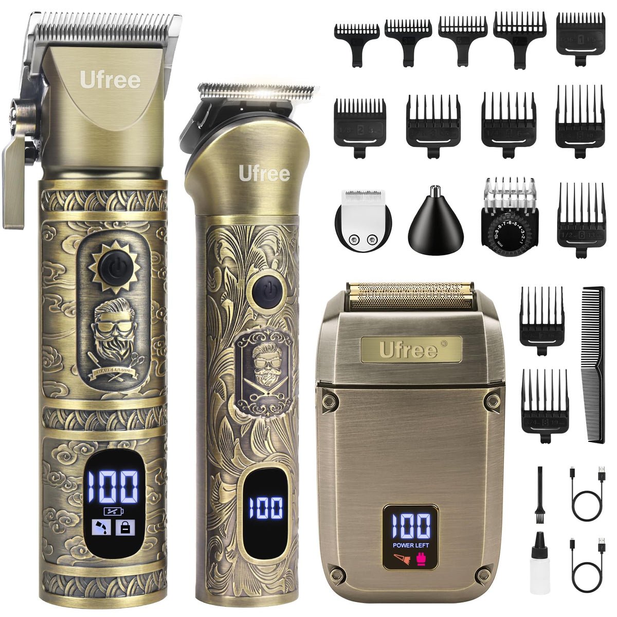 Ufree Hair Clippers for Men Beard Trimmer Foil Shaver 3 in 1 - Ufree Official Imagery - 2