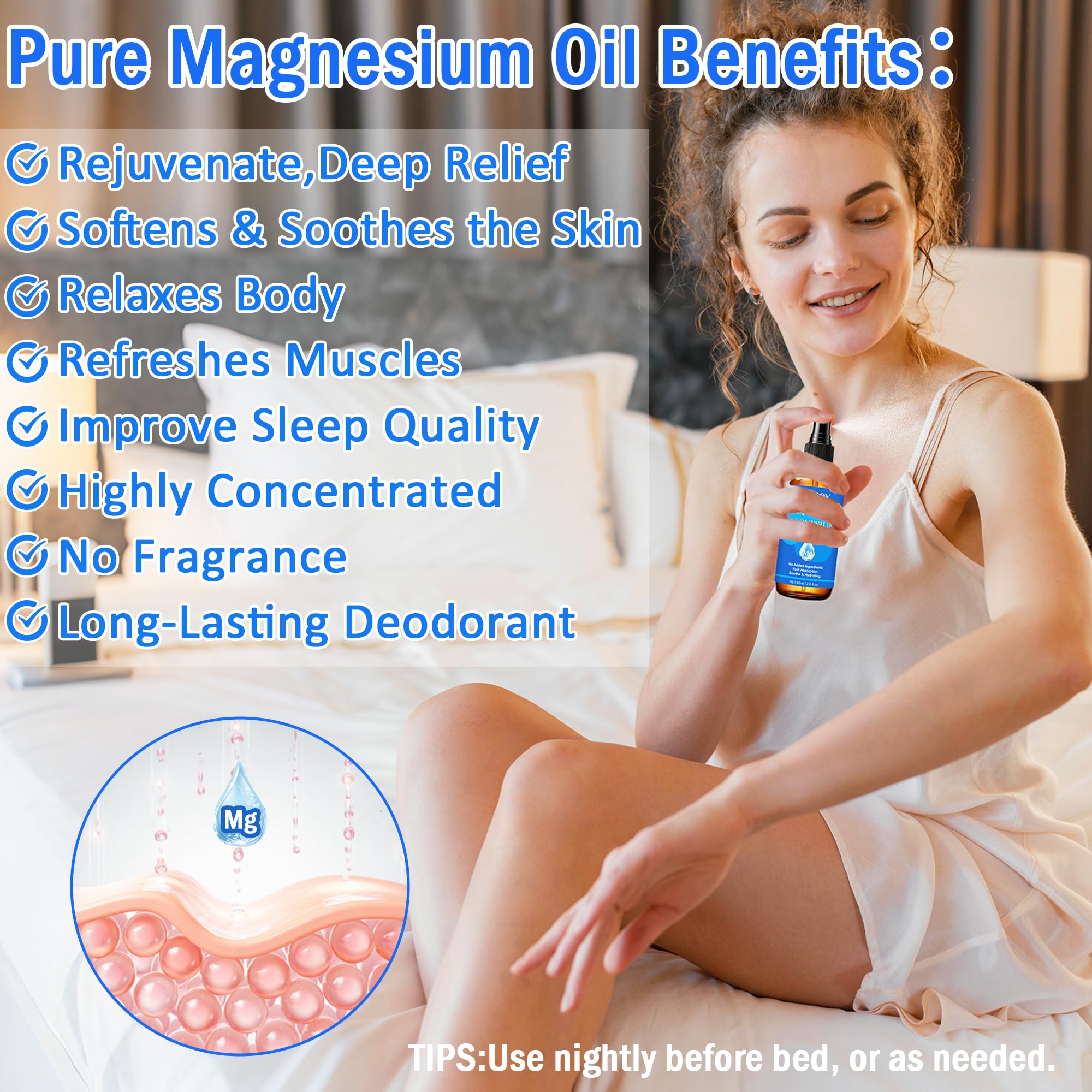 Magnesium Lotion &Pure Magnesium Oil Spray for Sleep,Feet,Restless Leg,Body