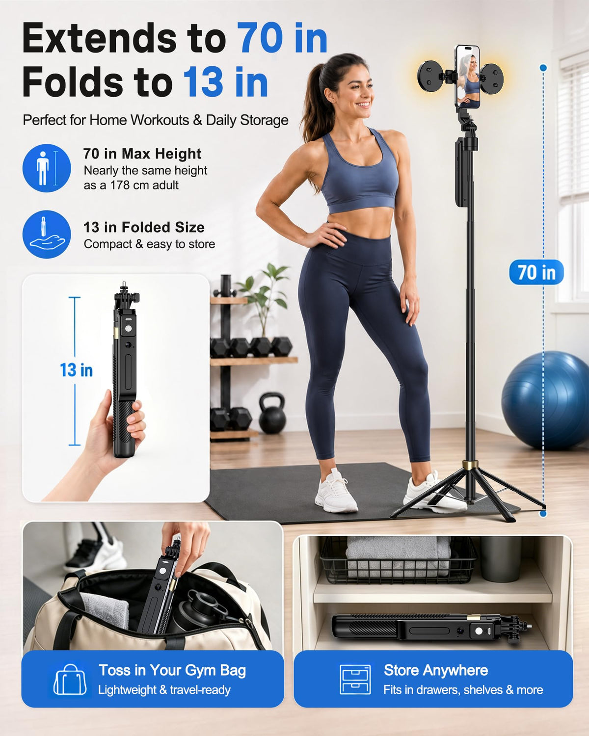 UBeesize 70 Auto Face Tracking Phone Tripod for iPhone - UBeesize Official Imagery - 5