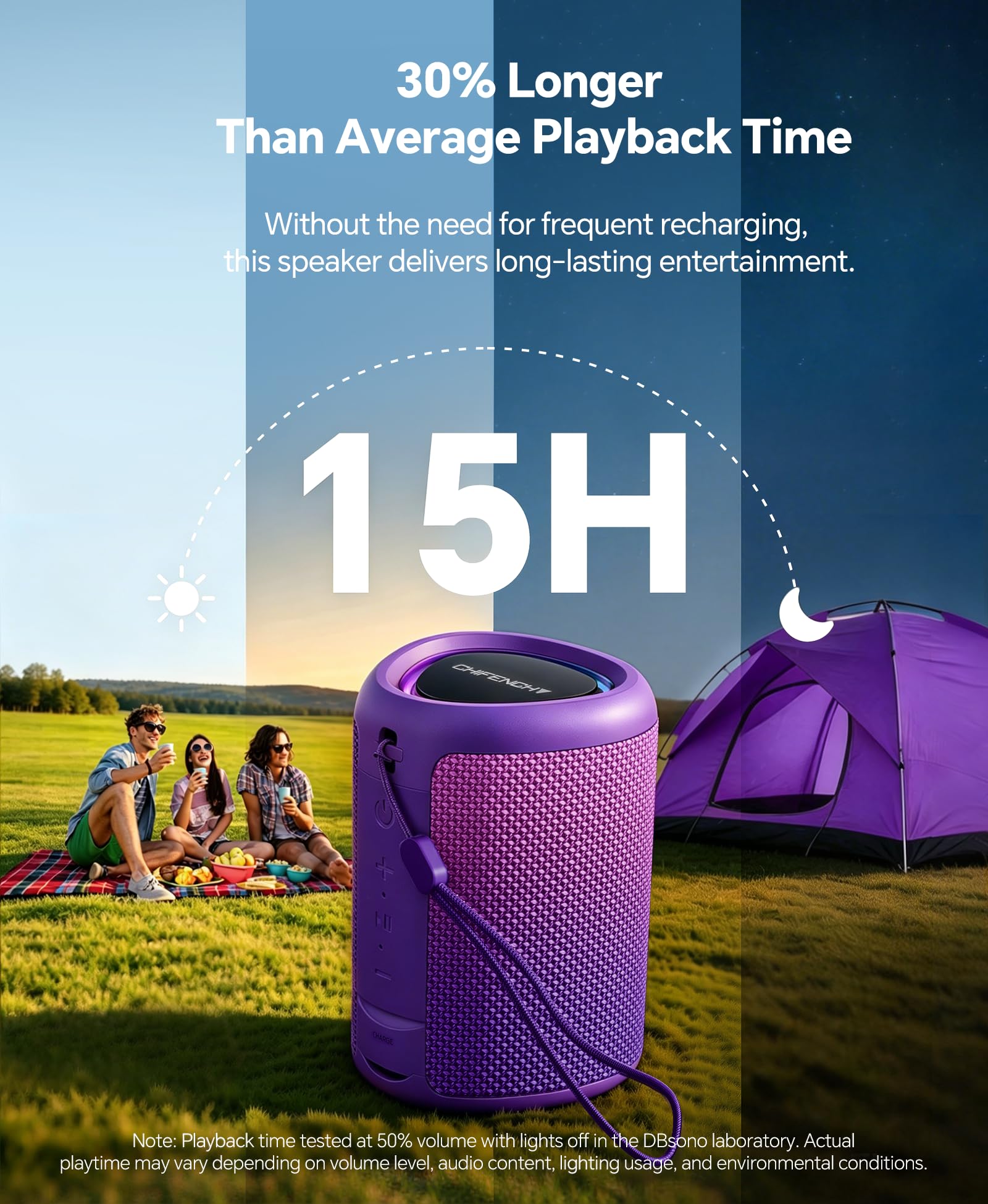 CHIFENCHY Portable Bluetooth Speaker Beach Essentials: IPX5 Water by CHIFENCHY - Angle View 4