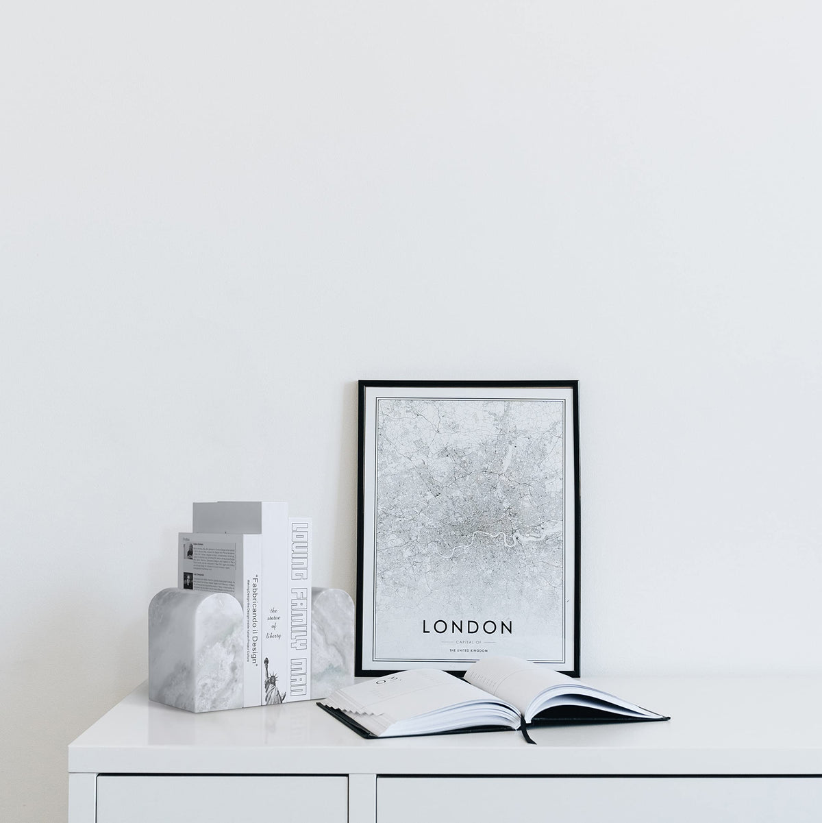 African Natural Marble Bookends for Shelves Non Slip Book - Koville Official Imagery - 3