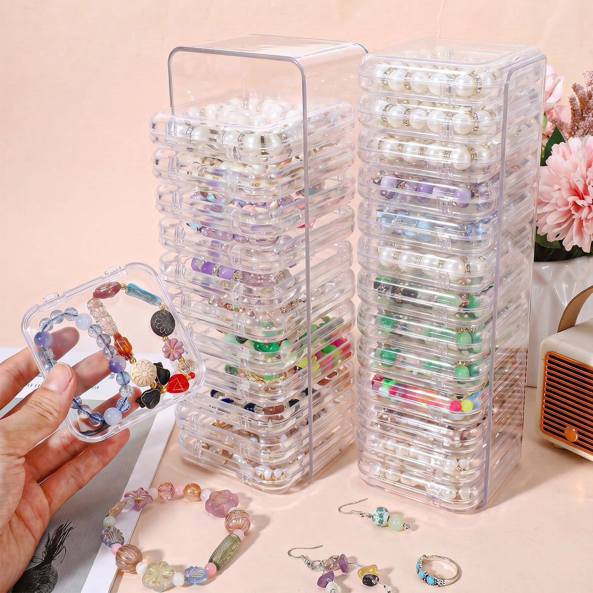 2 Pack Acrylic Jewelry Organizer Box with 24 Portable Small - Giloaou Official Imagery - 3