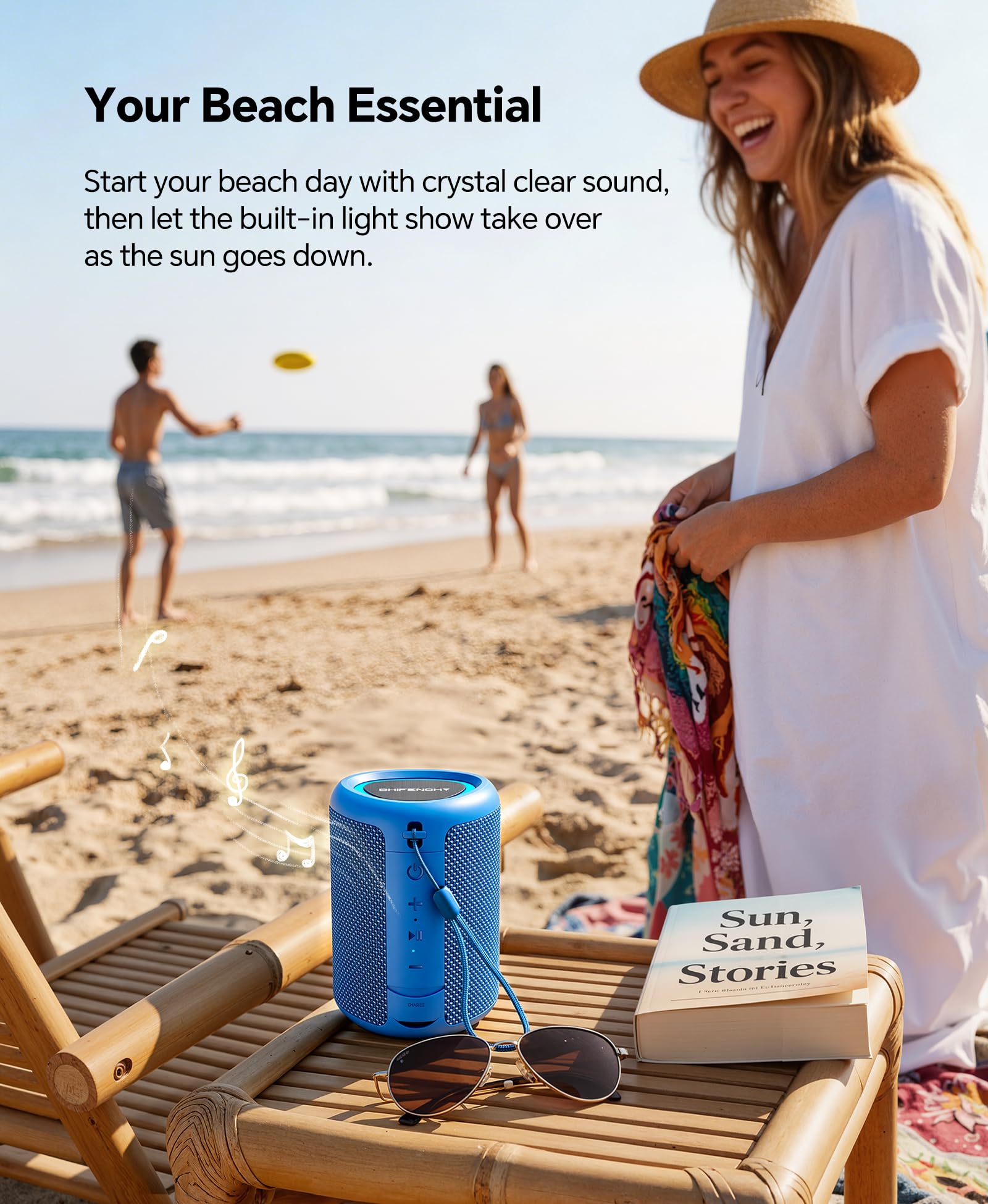 CHIFENCHY Portable Bluetooth Speaker Beach Essentials: IPX5 Waterproof for Outdo - CHIFENCHY Official Product View 6