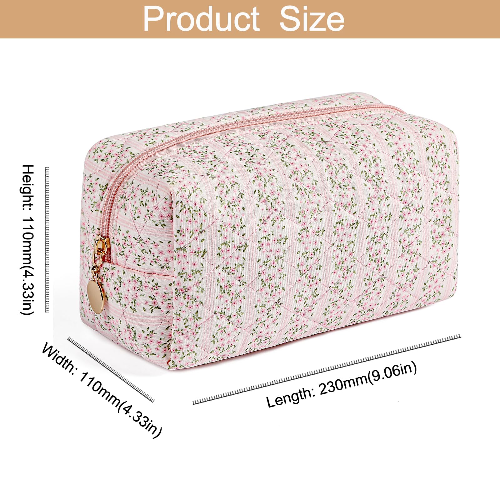 Makeup Bag Travel Cosmetic Bag for Women Girls Zipper Make - HHQQWZ Official Product Imagery - 3