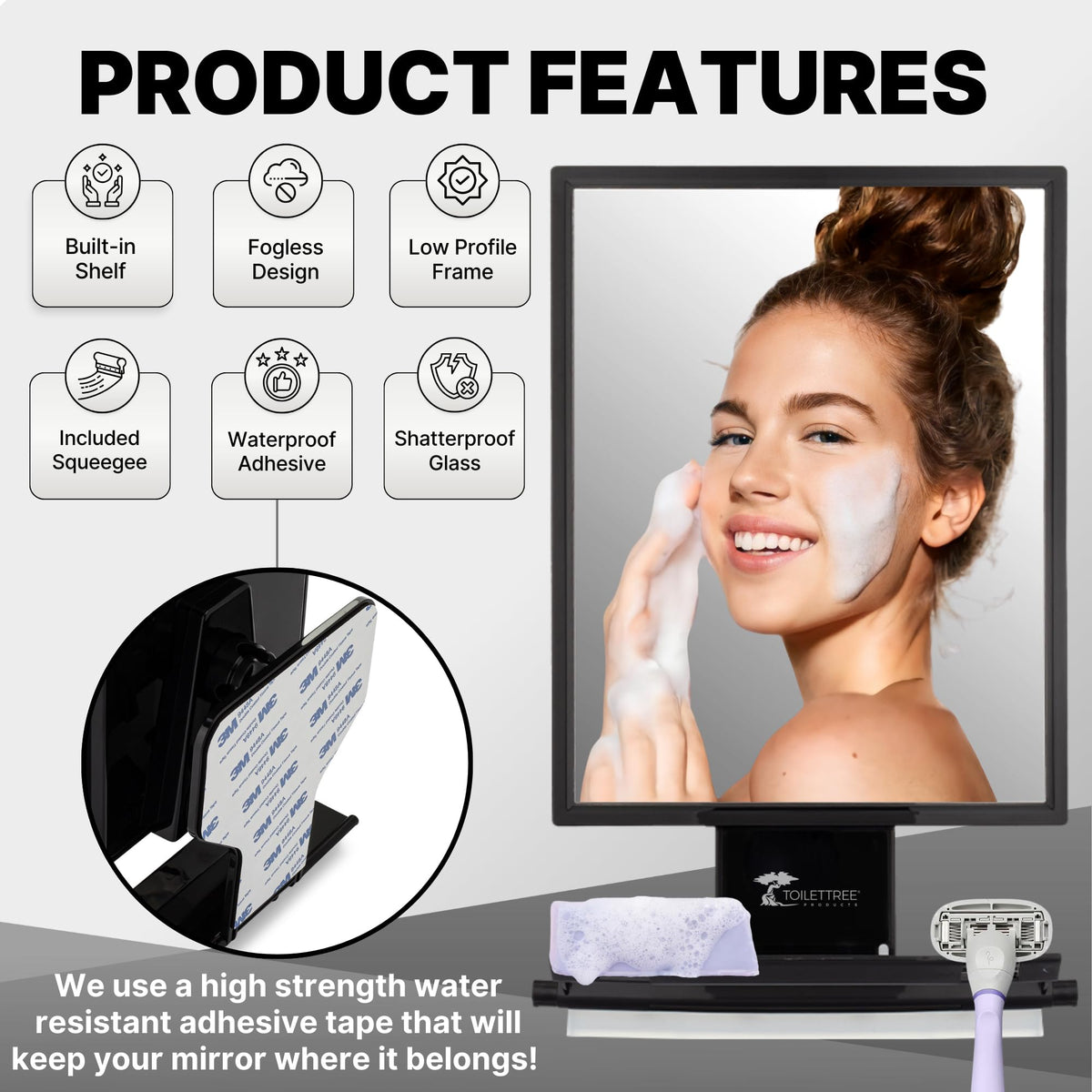 ToiletTree Products Fogless Shower Mirror - ToiletTree Products Official Imagery - 7