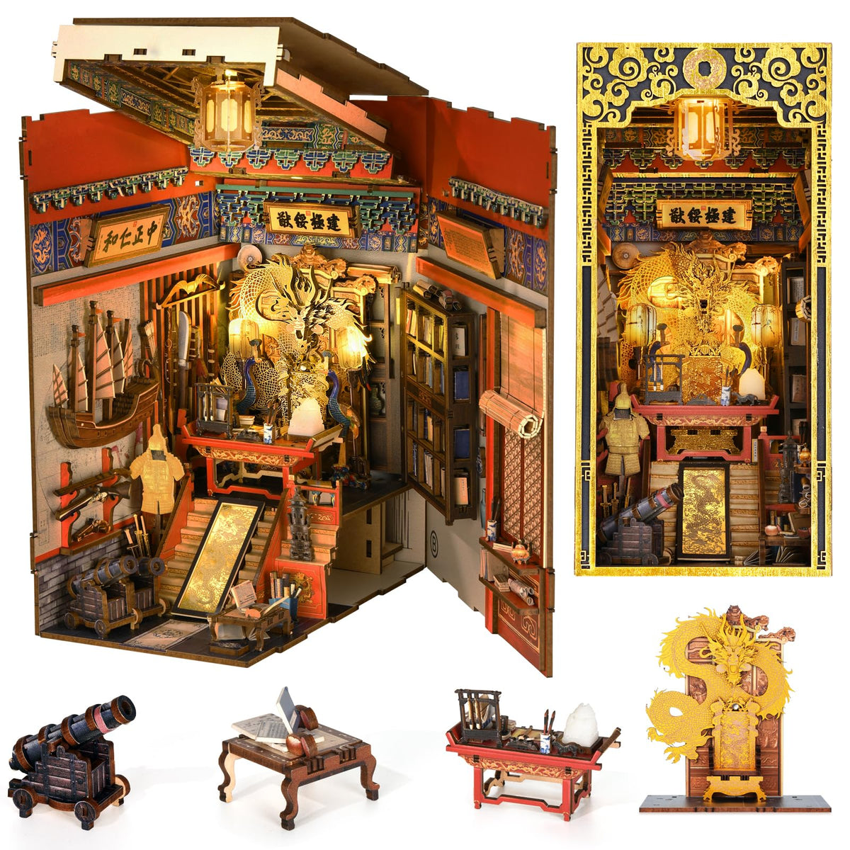 CCCDF Abbey Library Book Nook Kit DIY Miniature House Kit - CCCDF Official Imagery - 8