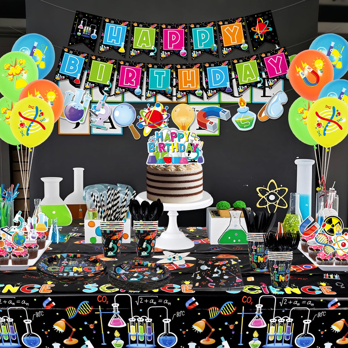 Science Party Supplies Includes Happy Birthday Banners - Ywediim Official Imagery - 3