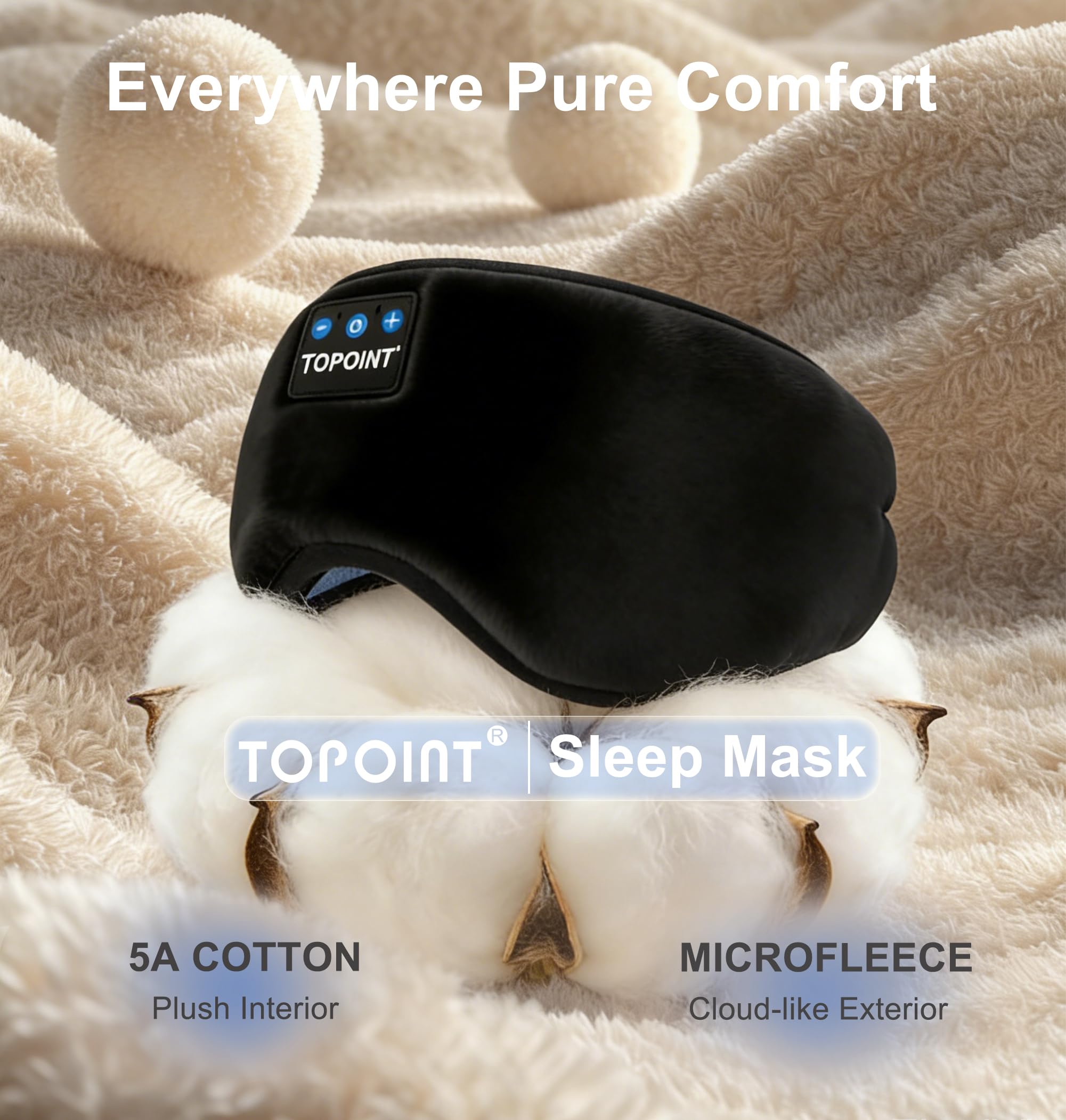 TOPOINT Sleep Mask with Headphones Bluetooth 5.4 Wireless, Sleep - TOPOINT Official Product View 7