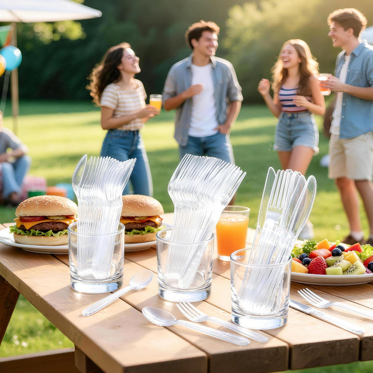 BYSNOW 360 Count Extra Heavy Duty Plastic Silverware - BYSNOW Official Imagery - 6