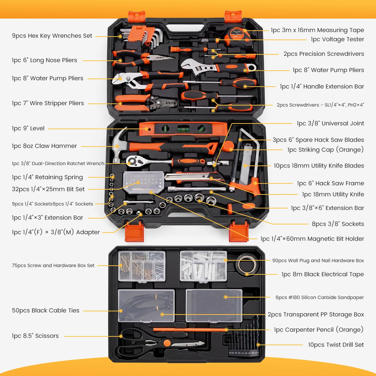 330 Piece Tool Kit Set for Home Dorm Repair with Pull Out - KMFurnila Official Imagery - 5