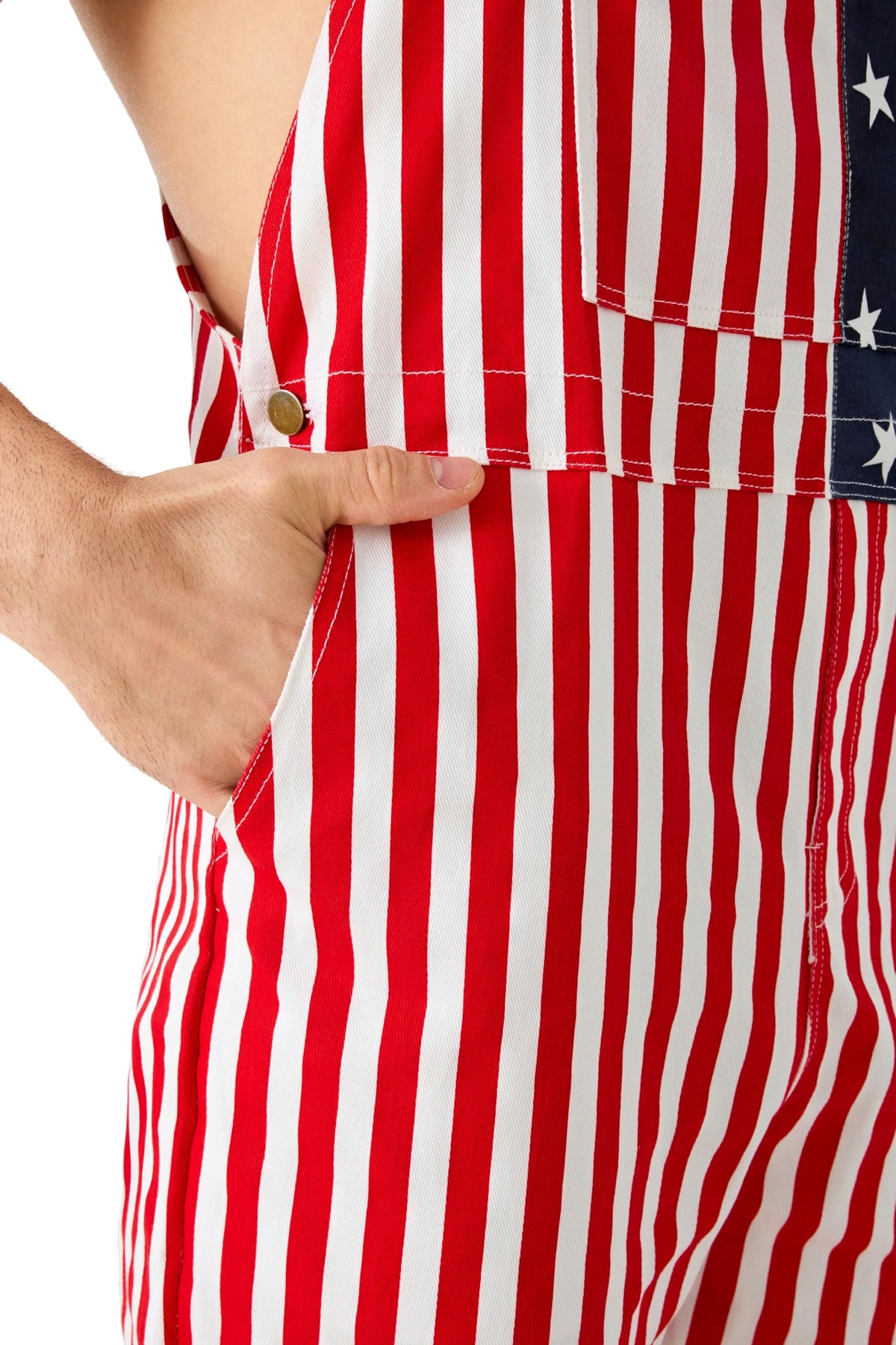 American Flag Overalls for Men USA Stars Stripes Bib - Maxim Party Supplies Official Imagery - 6