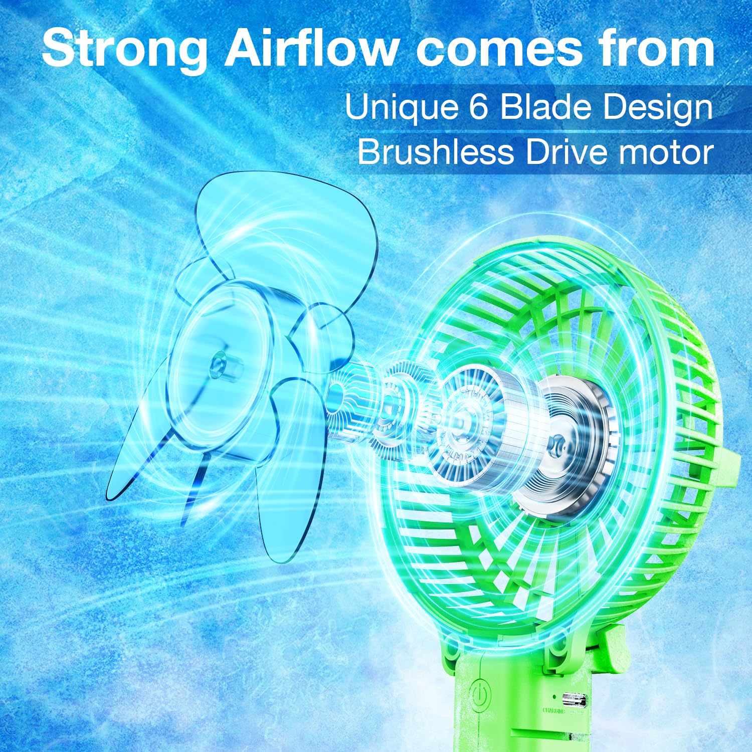 VersionTECH. Portable Handheld Fan, Powerful+Durable+4000mAh+180° by VersionTECH. - Angle View 3