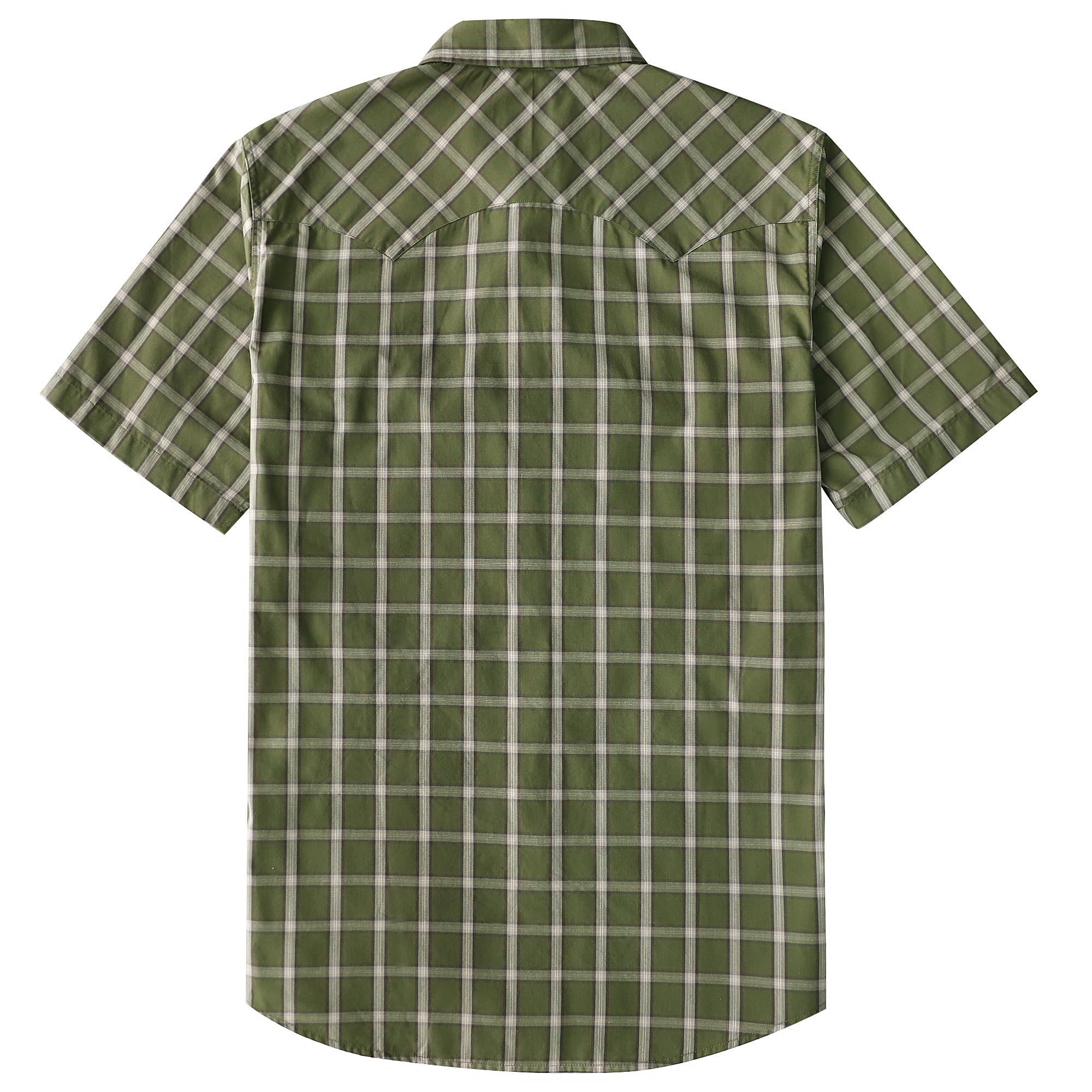 Dubinik® Pearl Snap Western Shirt for Men Short Sleeve 2 Sawtooth Pocket - Dubinik Official Product View 2