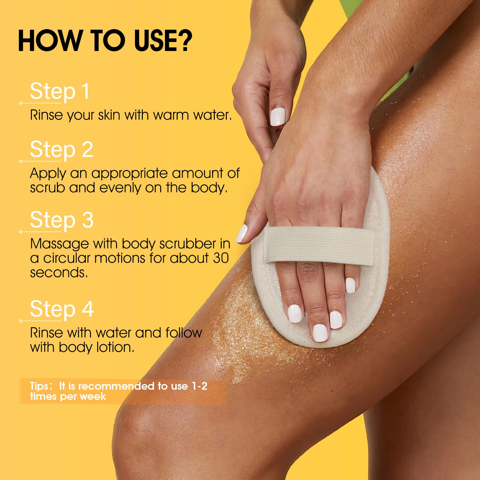 VOERUY Turmeric Body Scrub, 10% AHA - BHA & Vitamin C Exfoliating Body Scrub - VOERUY Official Product View 7
