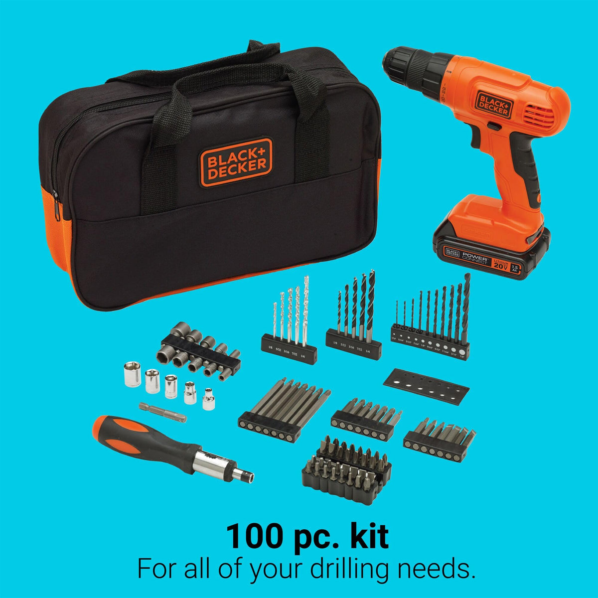 BLACK DECKER 20V MAX POWERCONNECT Cordless Drill Driver Kit - Premium Selection Official Imagery - 4