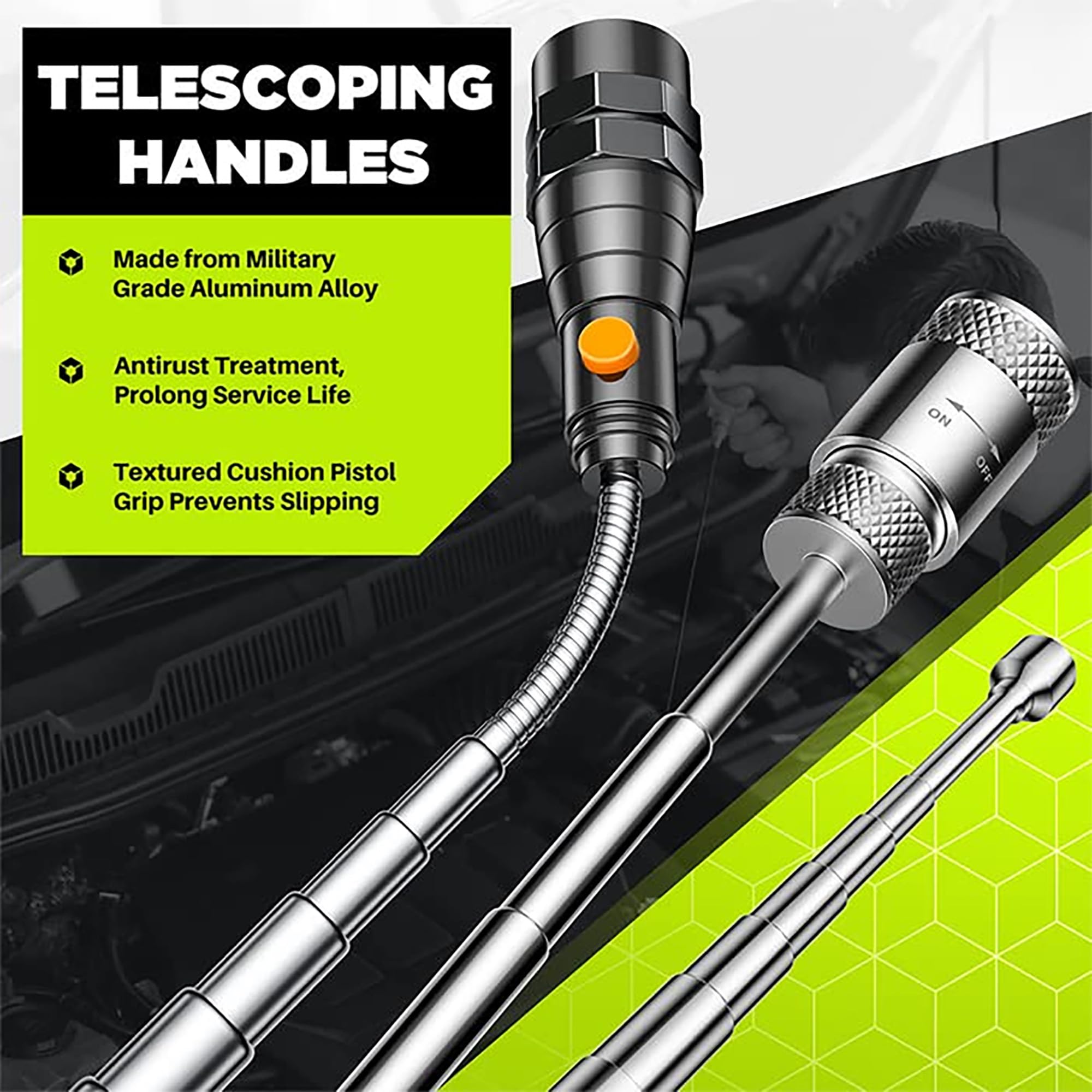 KOOPOOL Telescoping Magnetic Pickup Tool Set, Inspection Mirror Telesc - View 3