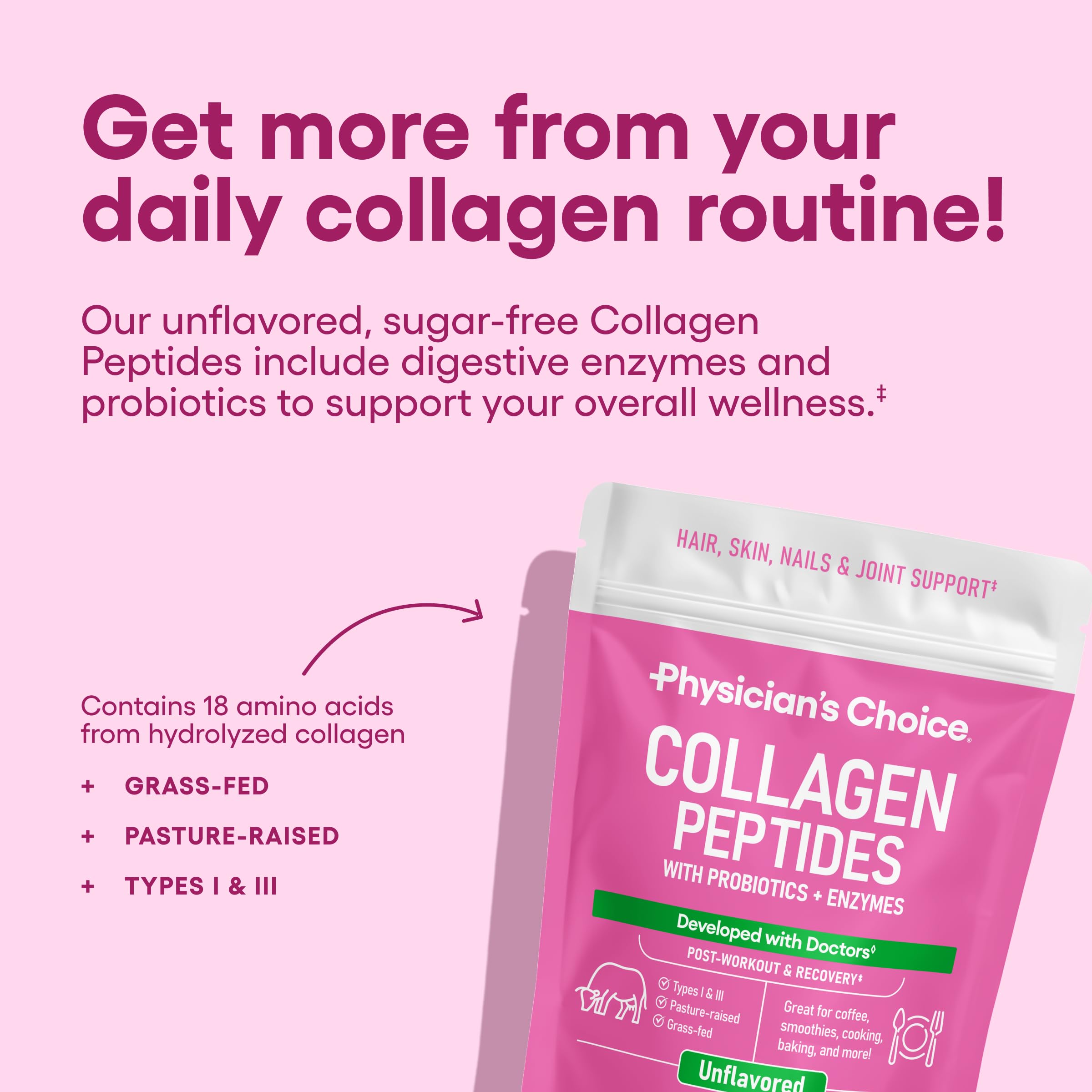 Physician s CHOICE Collagen Peptides Protein Powder Grass - Physician's CHOICE Official Imagery - 3