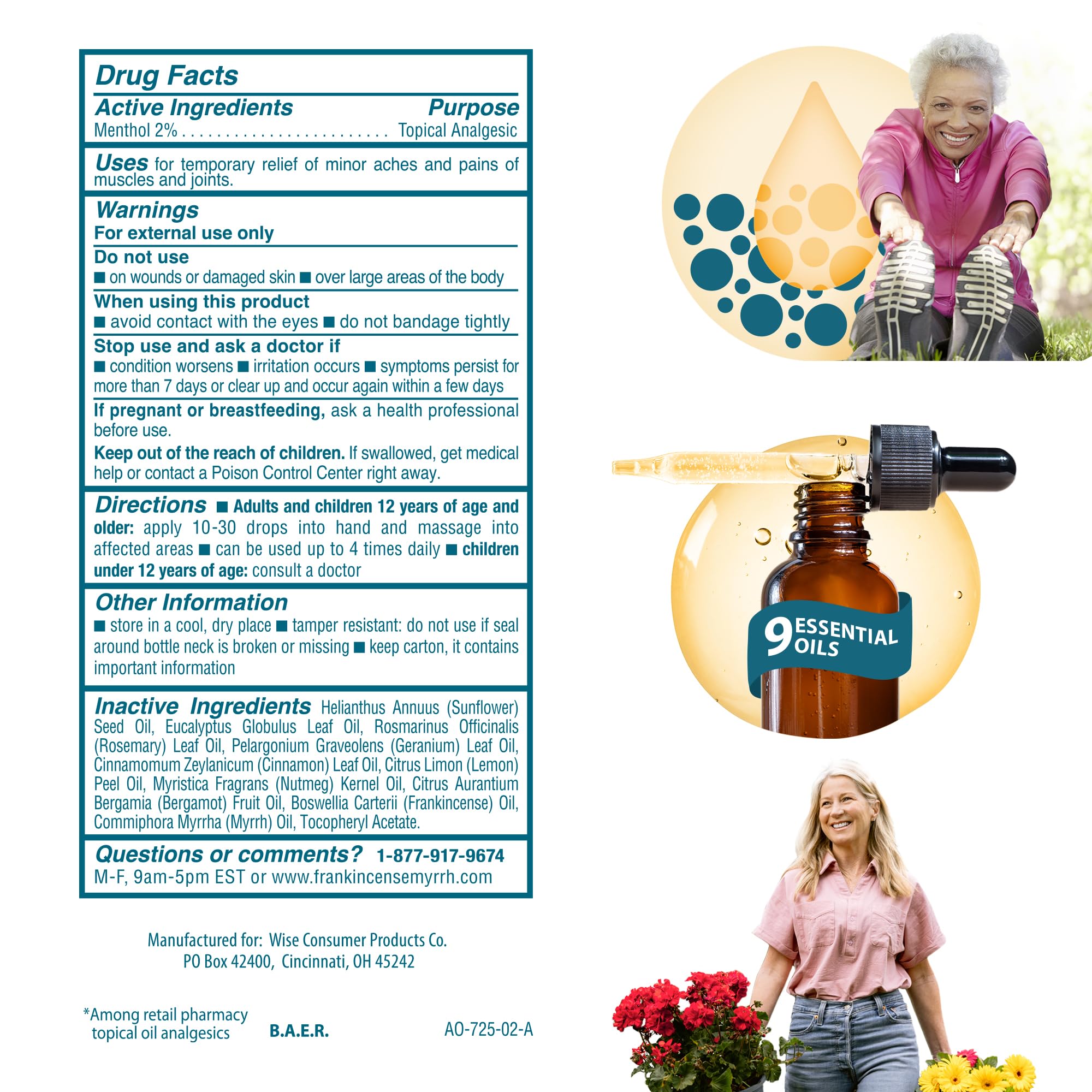 Frankincense & Myrrh Arthritis Pain Relief Rubbing Oil, Dr Recommended 2 oz