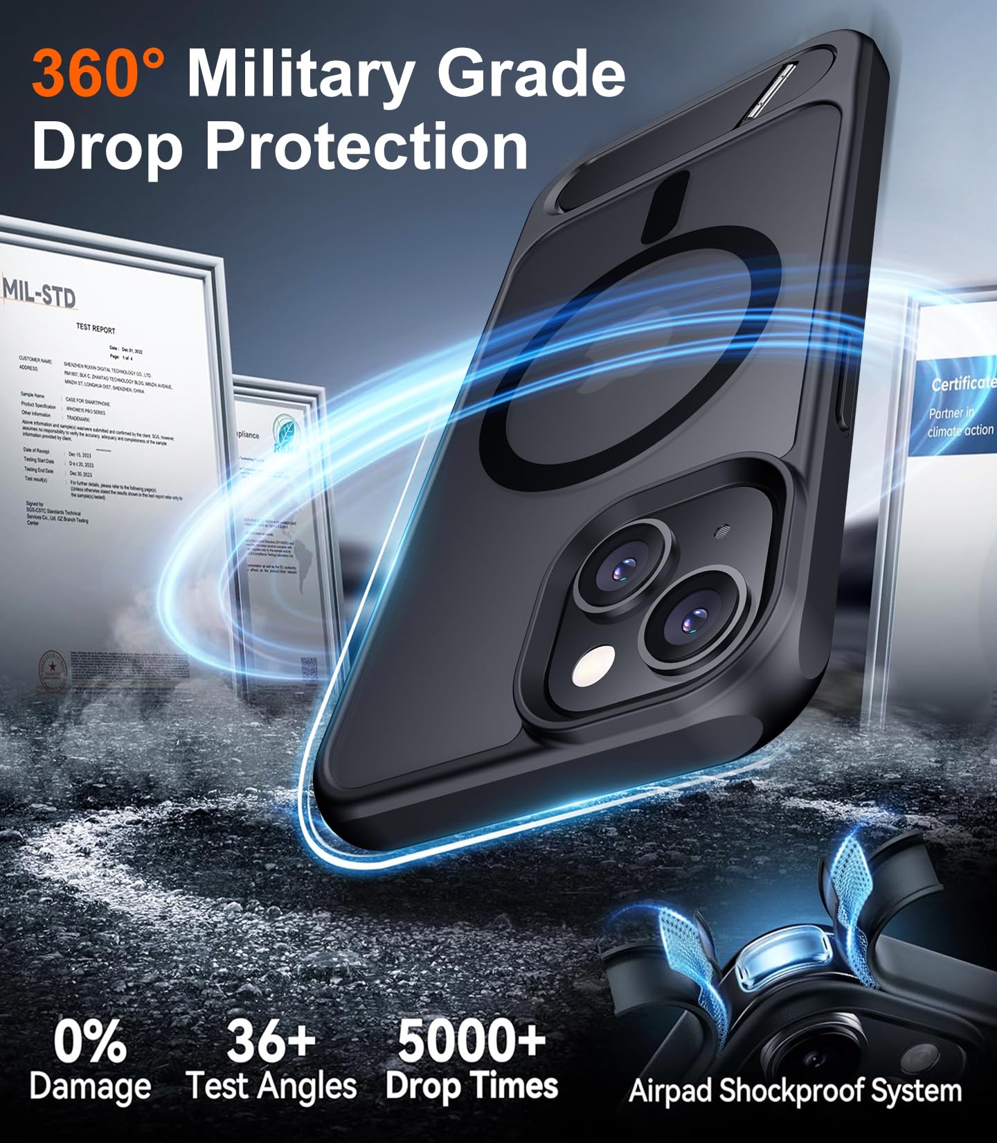 Compatible with iPhone 14 Case/iPhone 13 Case,[Built-in Invisi... - Temdan Official Product View 5
