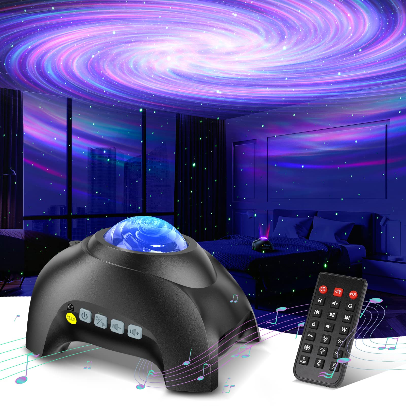 HODANS Northern Galaxy Light Aurora Projector with 33 Light Effects, Night Light - HODANS Official Product View 9