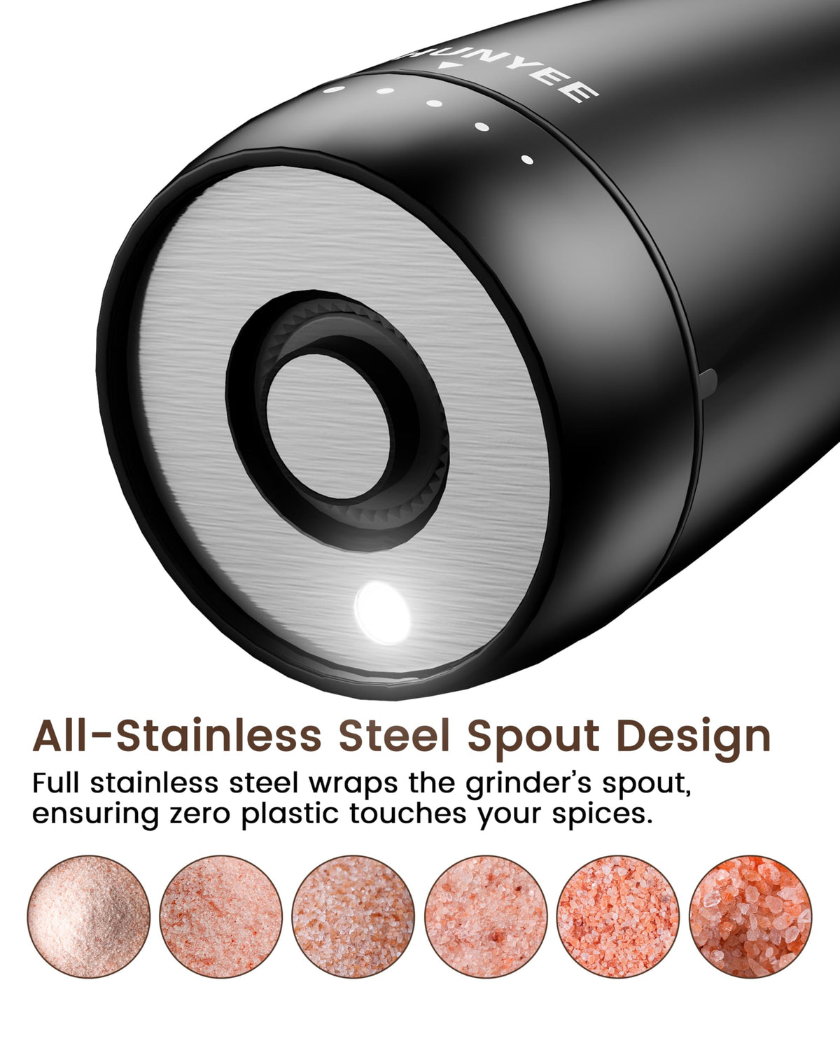 Electric Salt and Pepper Grinder Set - Chunyee Official Imagery - 6