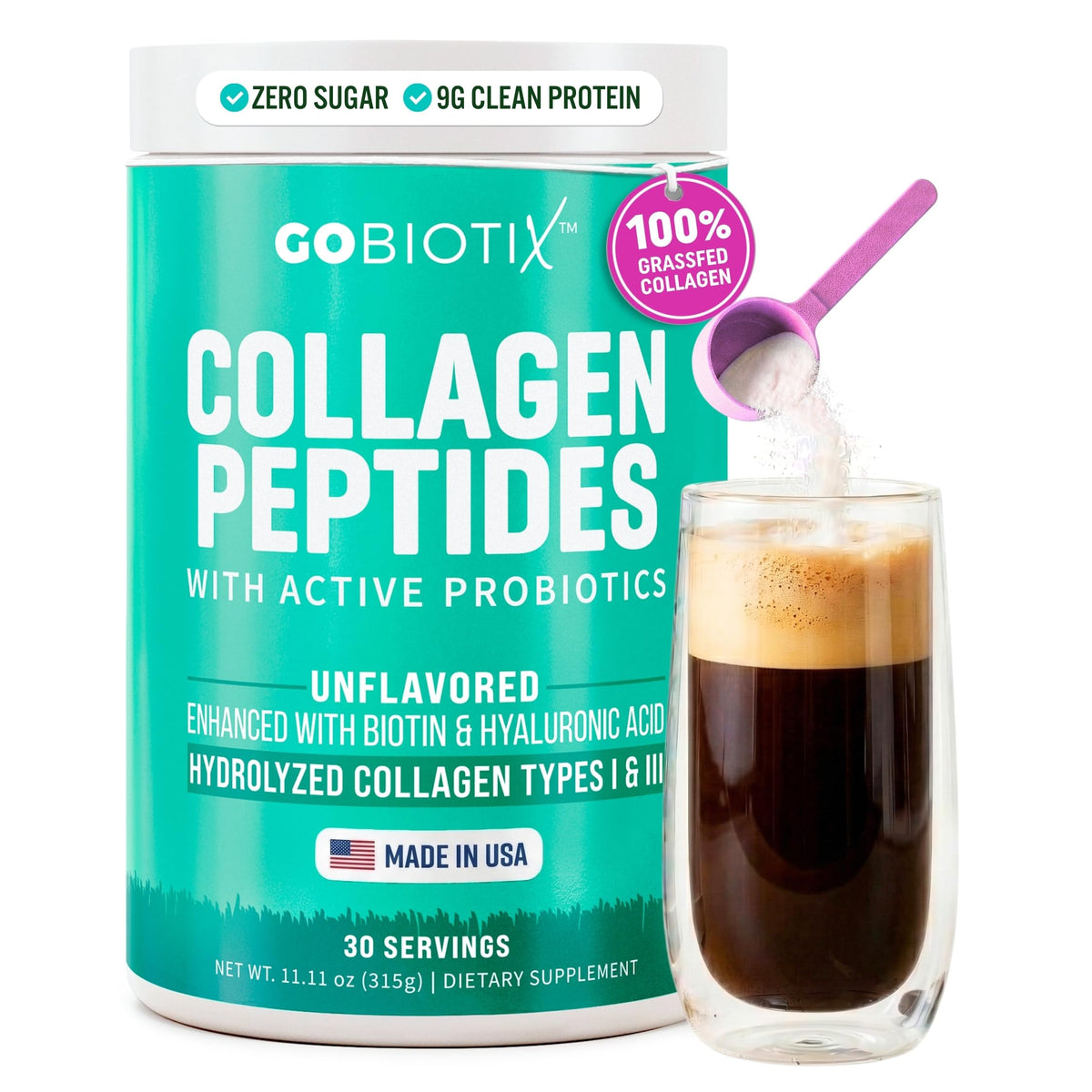 GOBIOTIX Collagen Peptides Powder with Probiotics Biotin - GOBIOTIX Official Imagery - 1