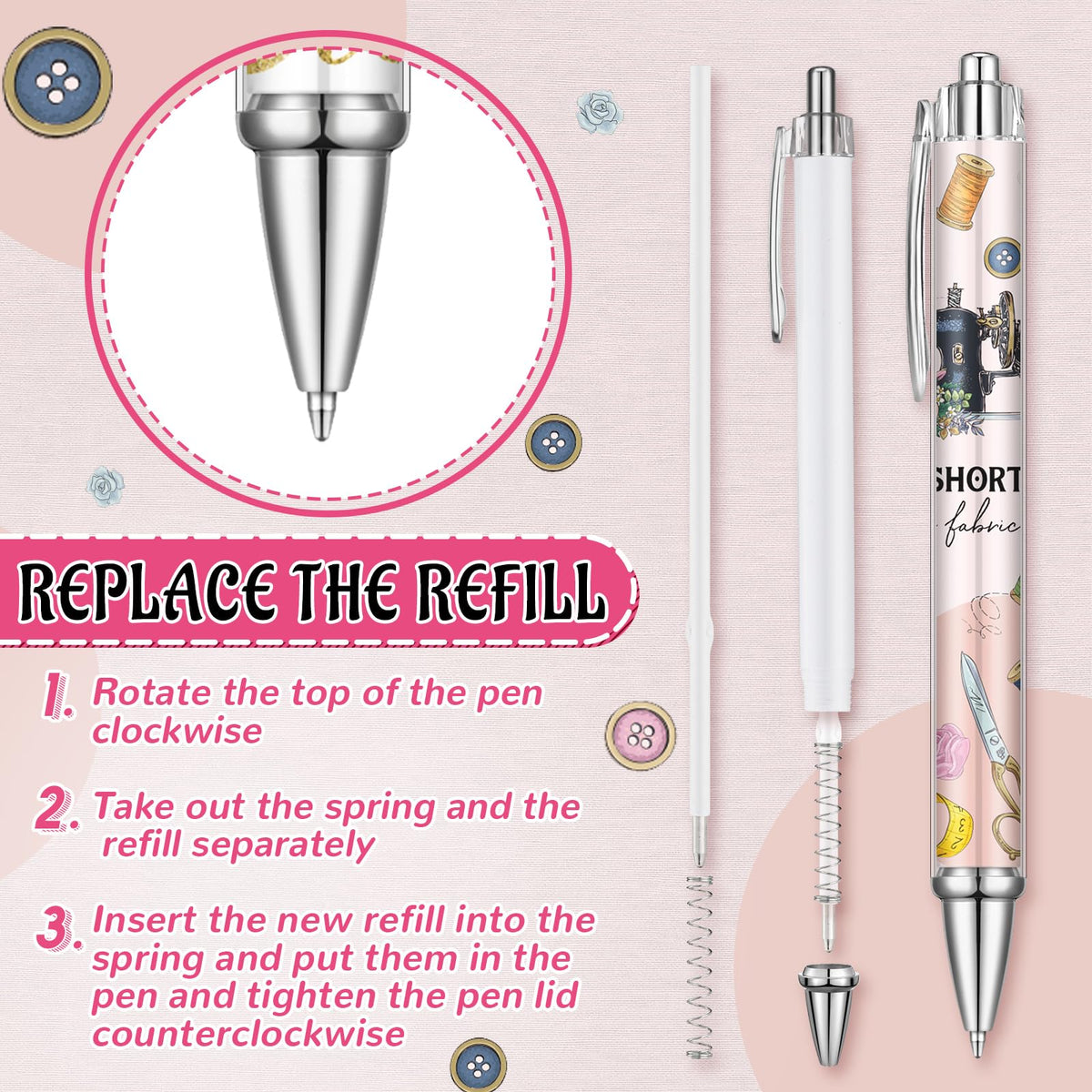 24 Pcs Sewing Pens Quilters Gifts for Sewing Lovers Women - Humyoun Official Imagery - 4