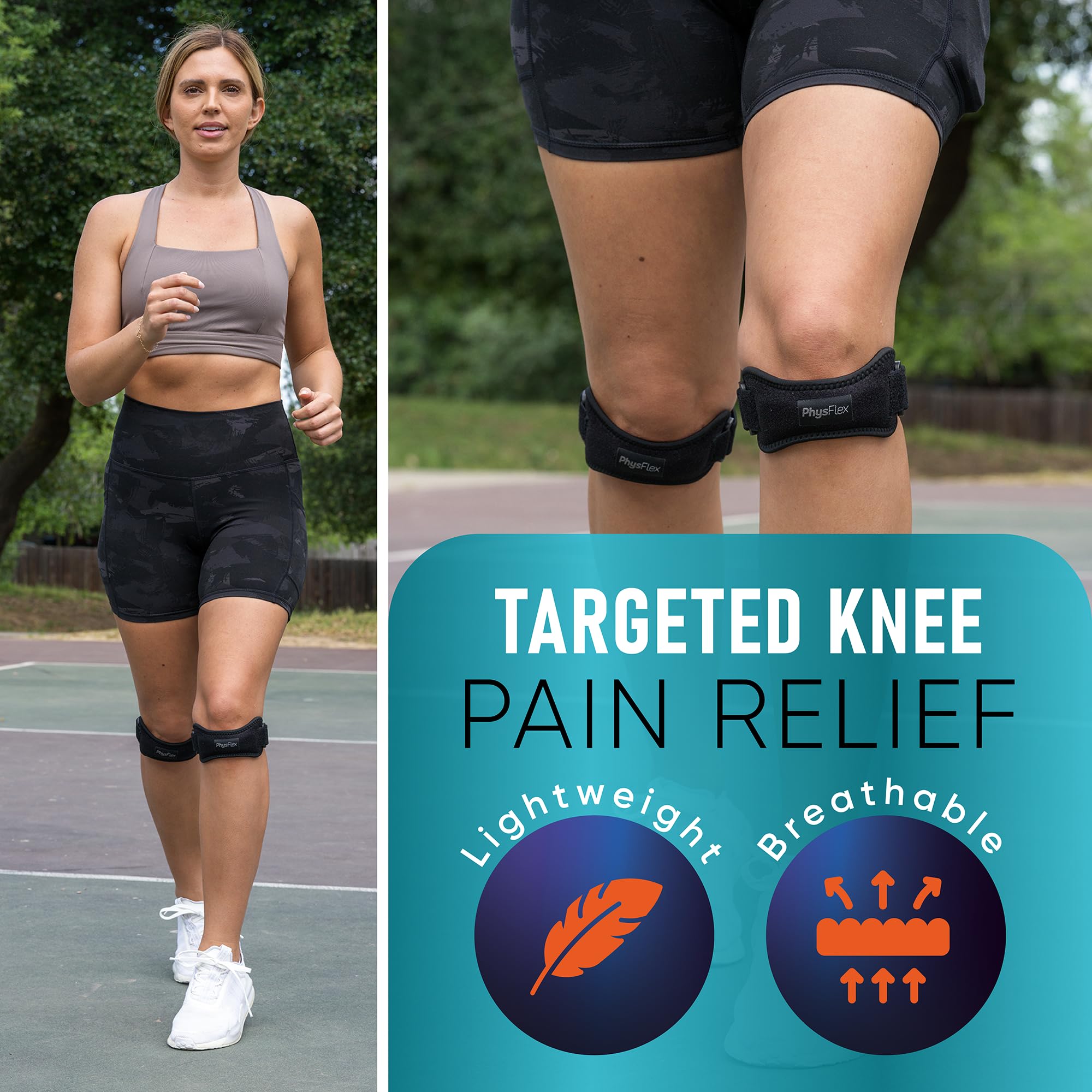 2 Pack Patellar Tendon Support Strap, Knee Brace, Knee Support, Pain Relief