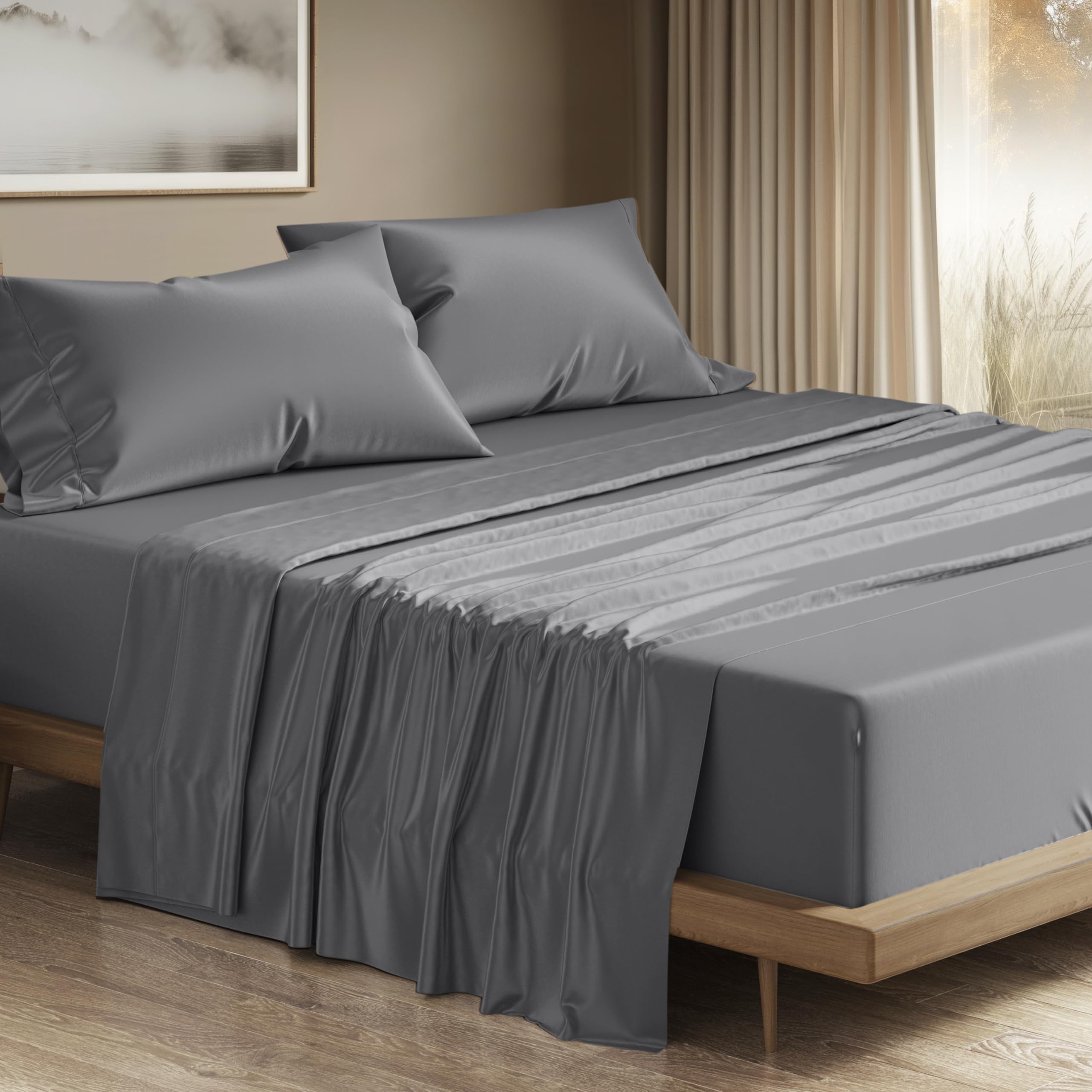 THREAD SPREAD 100% Egyptian Cotton Queen Sheets Set - 1200 - Product Imagery