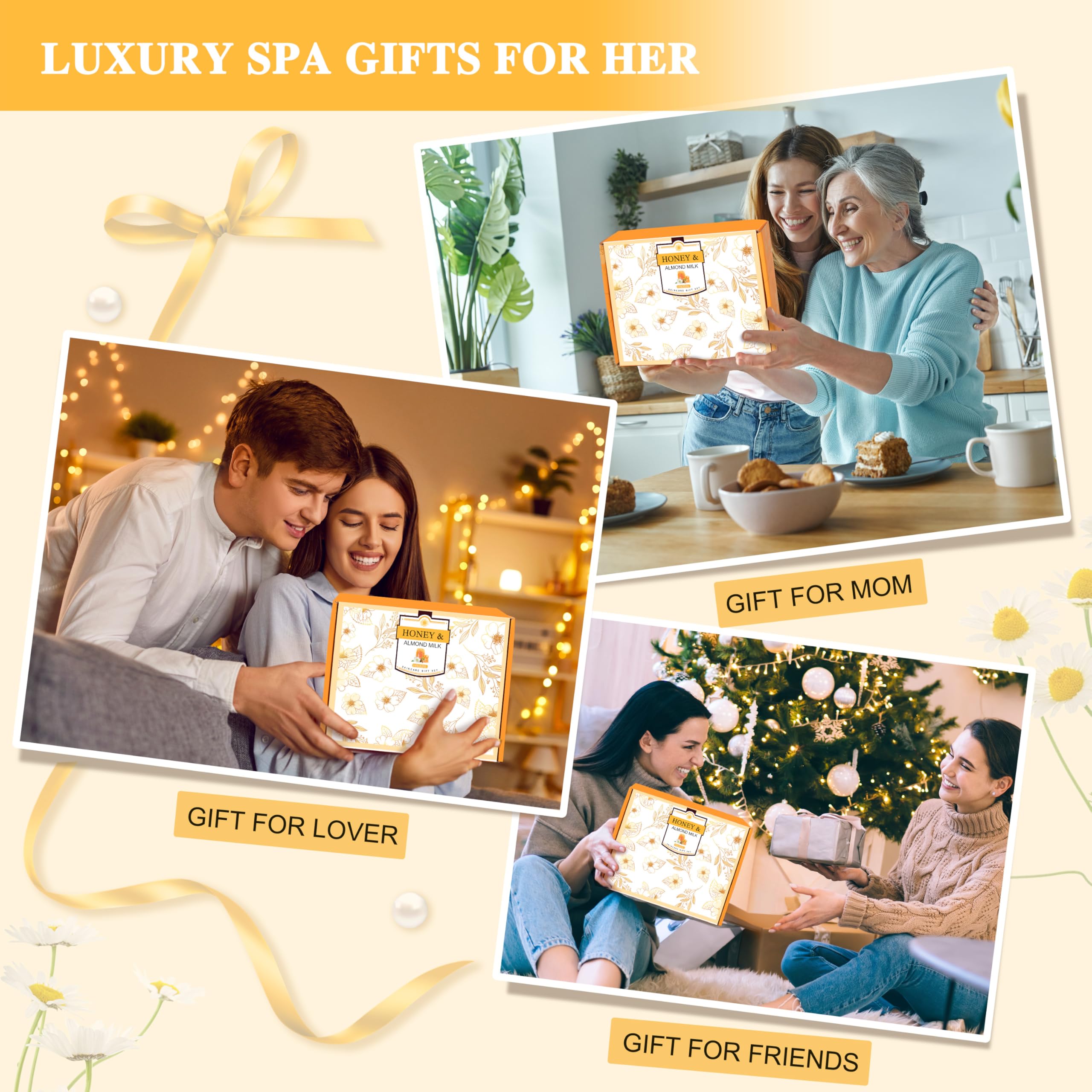 Birthday Gifts for Women 9PCS Almond Milk Honey Bath and - HSOEIXL Official Imagery - 8